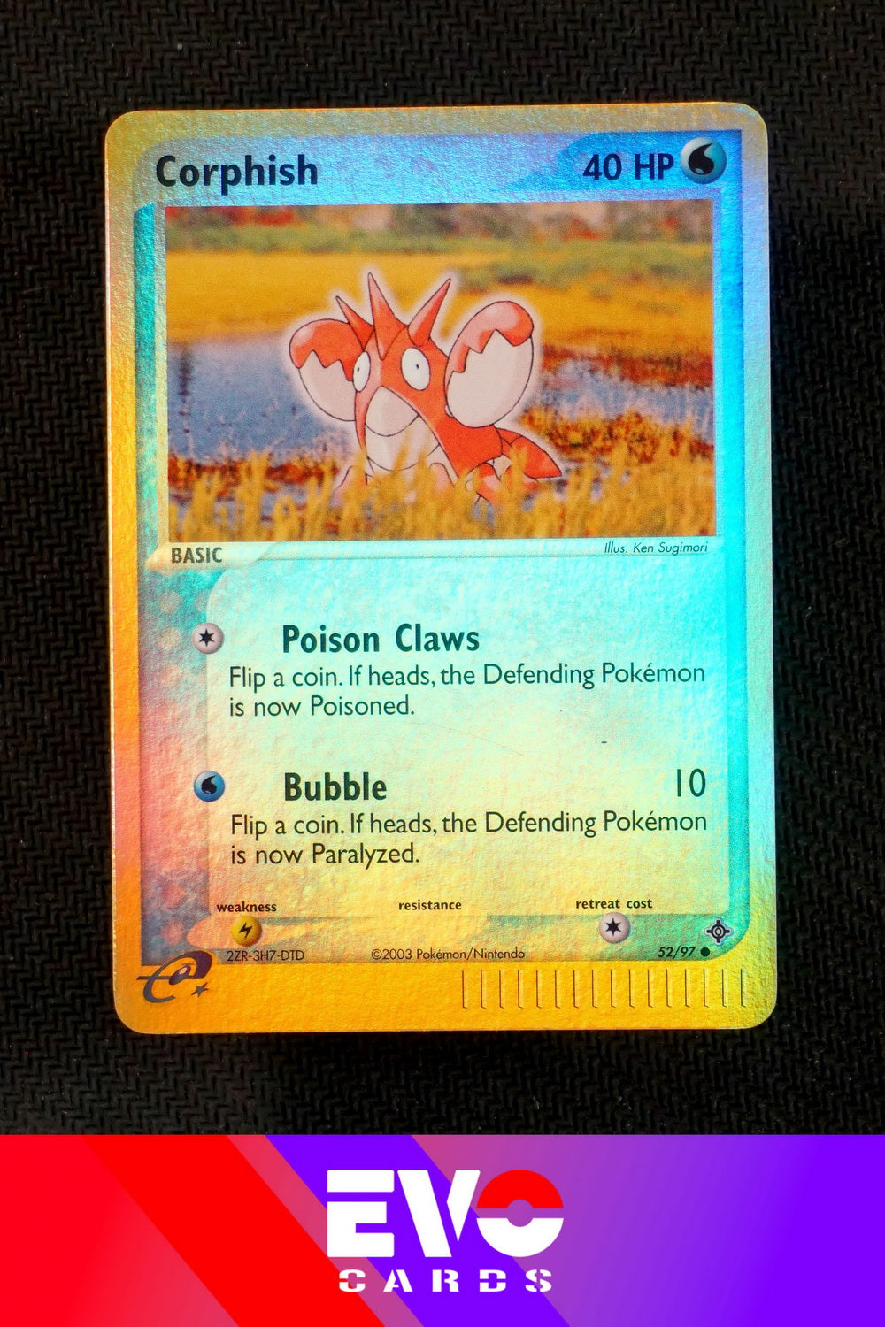 Corphish 52/97 - ex Dragon - Reverse Holo - Excellent
