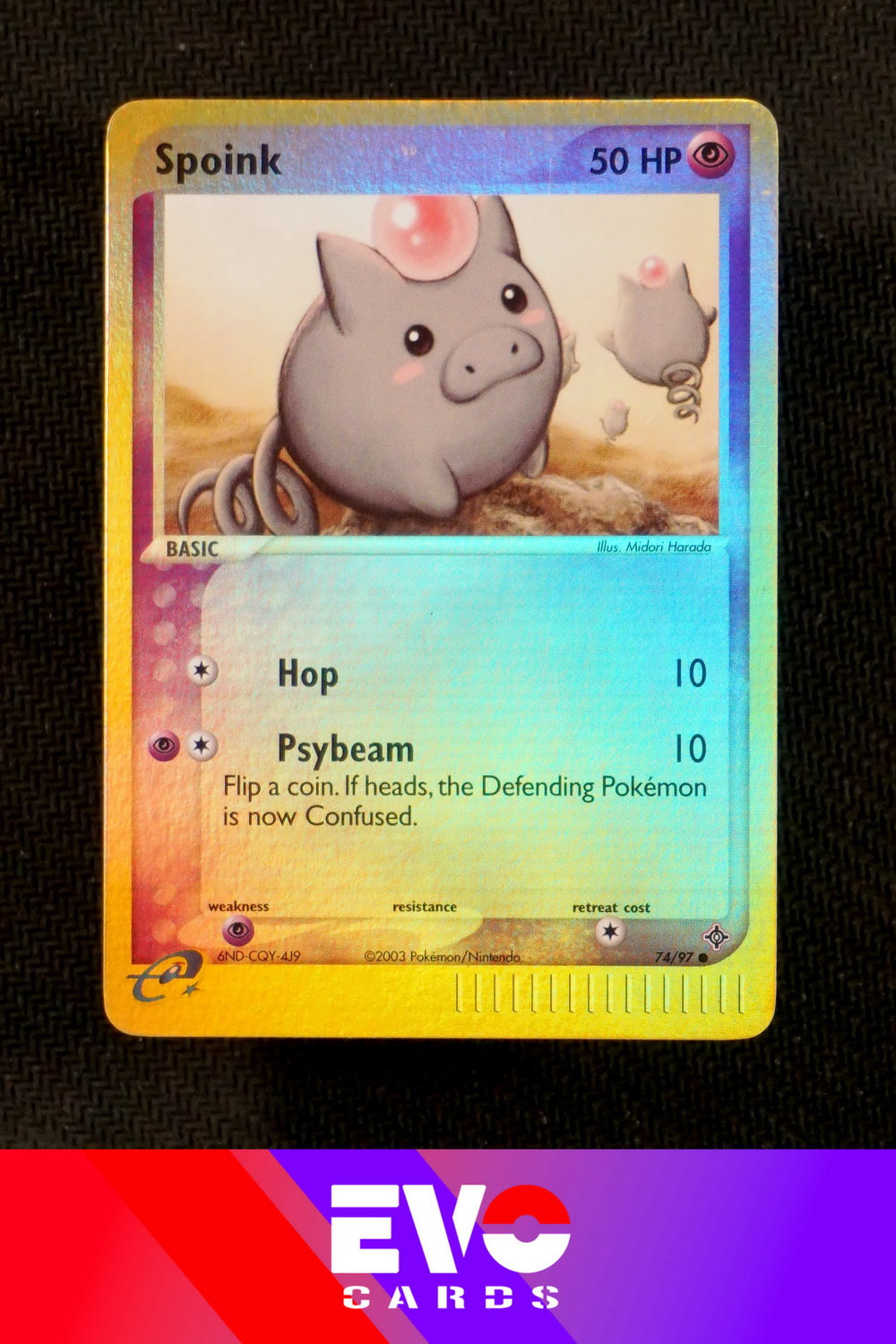 Spoink 74/97 - ex Dragon - Reverse Holo - Excellent