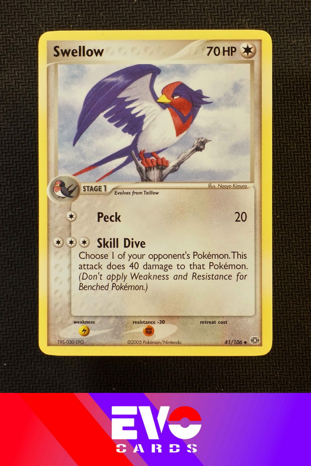 swellow pokemon card Swellow 41/106 - ex Emerald