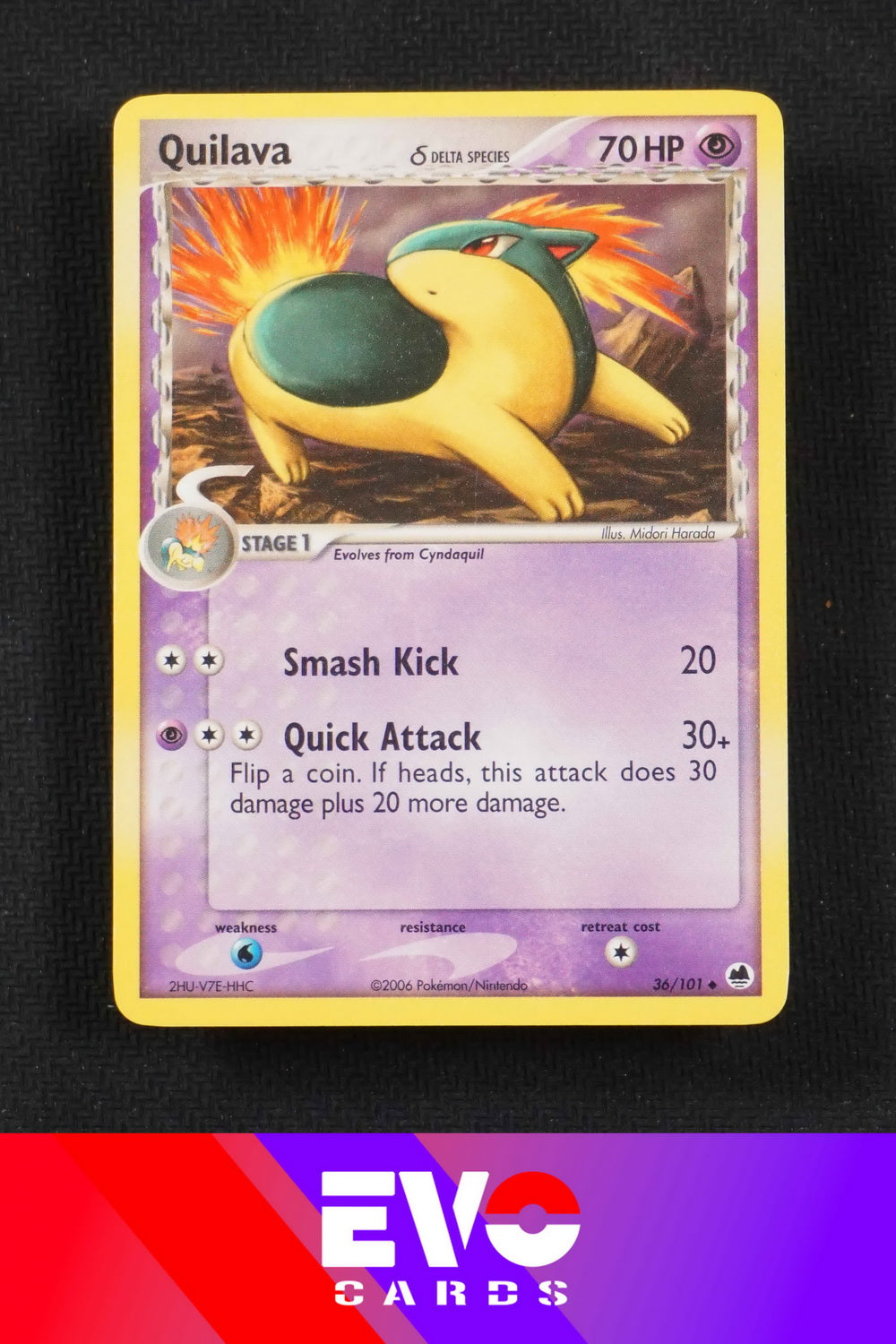 pokemon card gx Quilava 36/101 - ex Dragon Frontiers