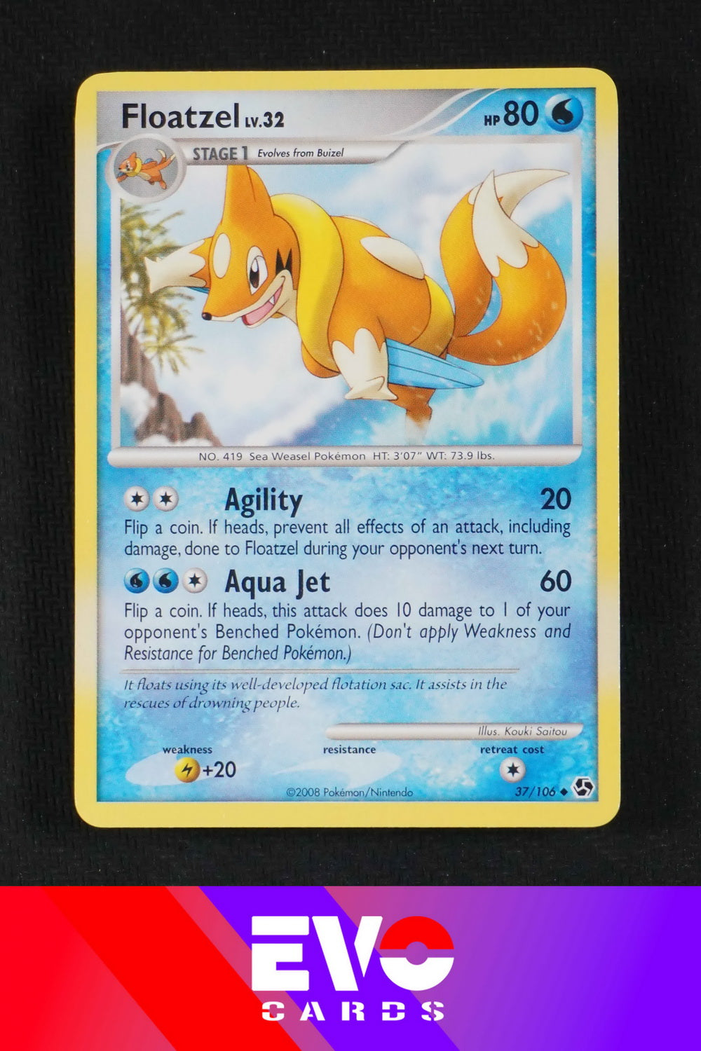 pokemon floatzel card Floatzel 37/106 - Great Encounters