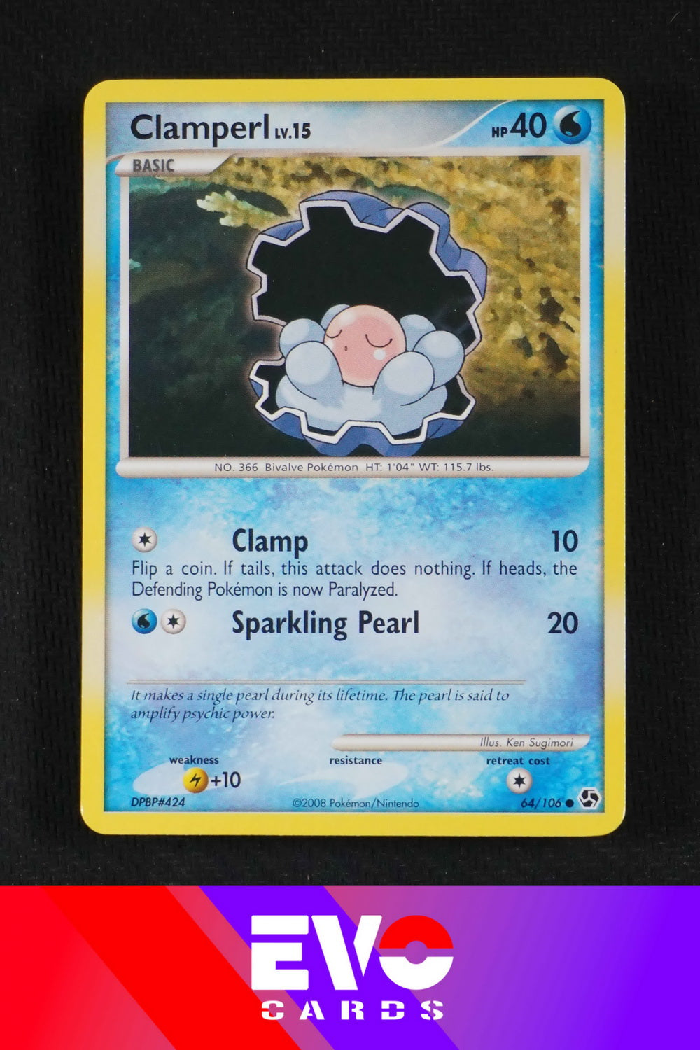 clamperl pokemon card Clamperl 64/106 Great Encounters