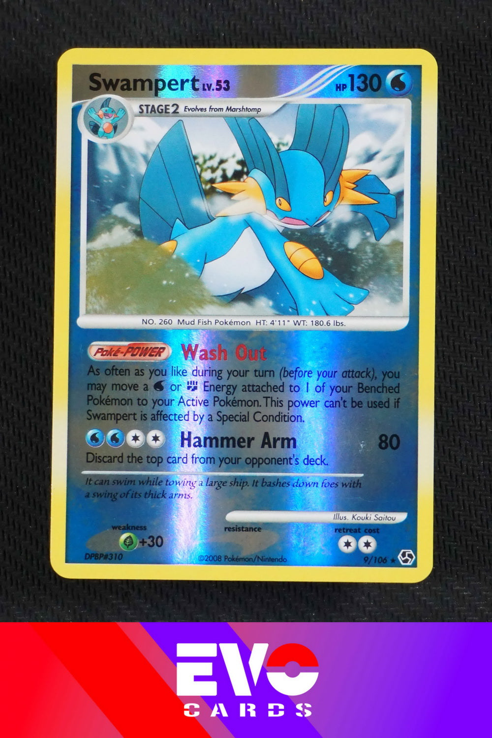 Swampert 9/106 - Great encounters - Reverse Holo - Excellent