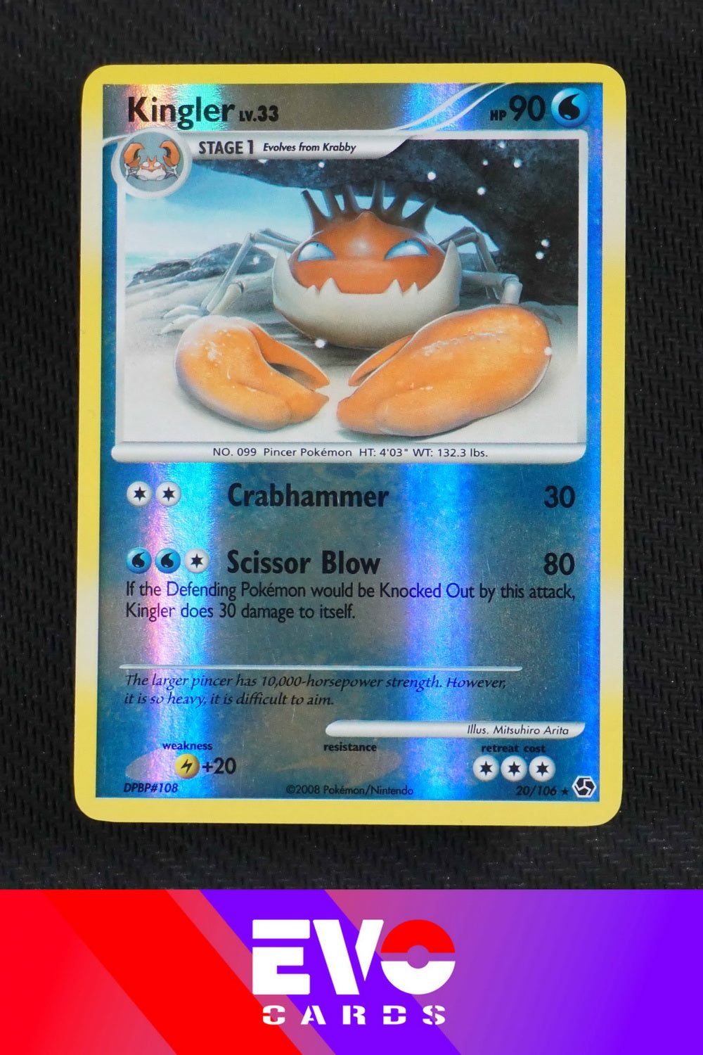 Kingler 20/106 - Great Encounters - Reverse Holo - Excellent