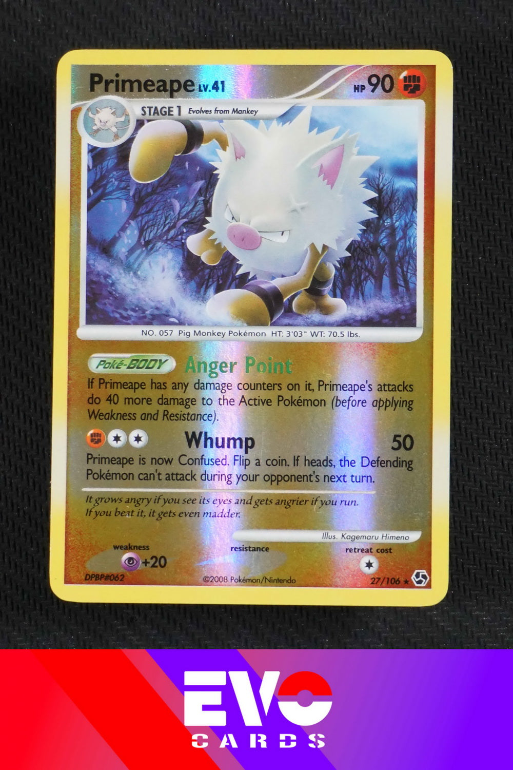 Primeape 27/106 - Great Encounters - Reverse Holo - Excellent Primeape 27/106 - Great Encounters - Reverse Holo - Excellent