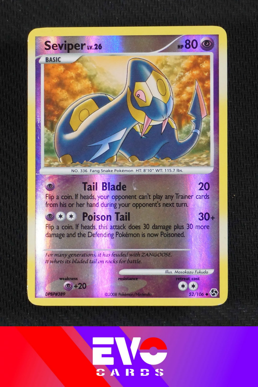 Seviper 52/106 - Great Encounters - Reverse Holo - Very Good Seviper 52/106 - Great Encounters - Reverse Holo - Very Good