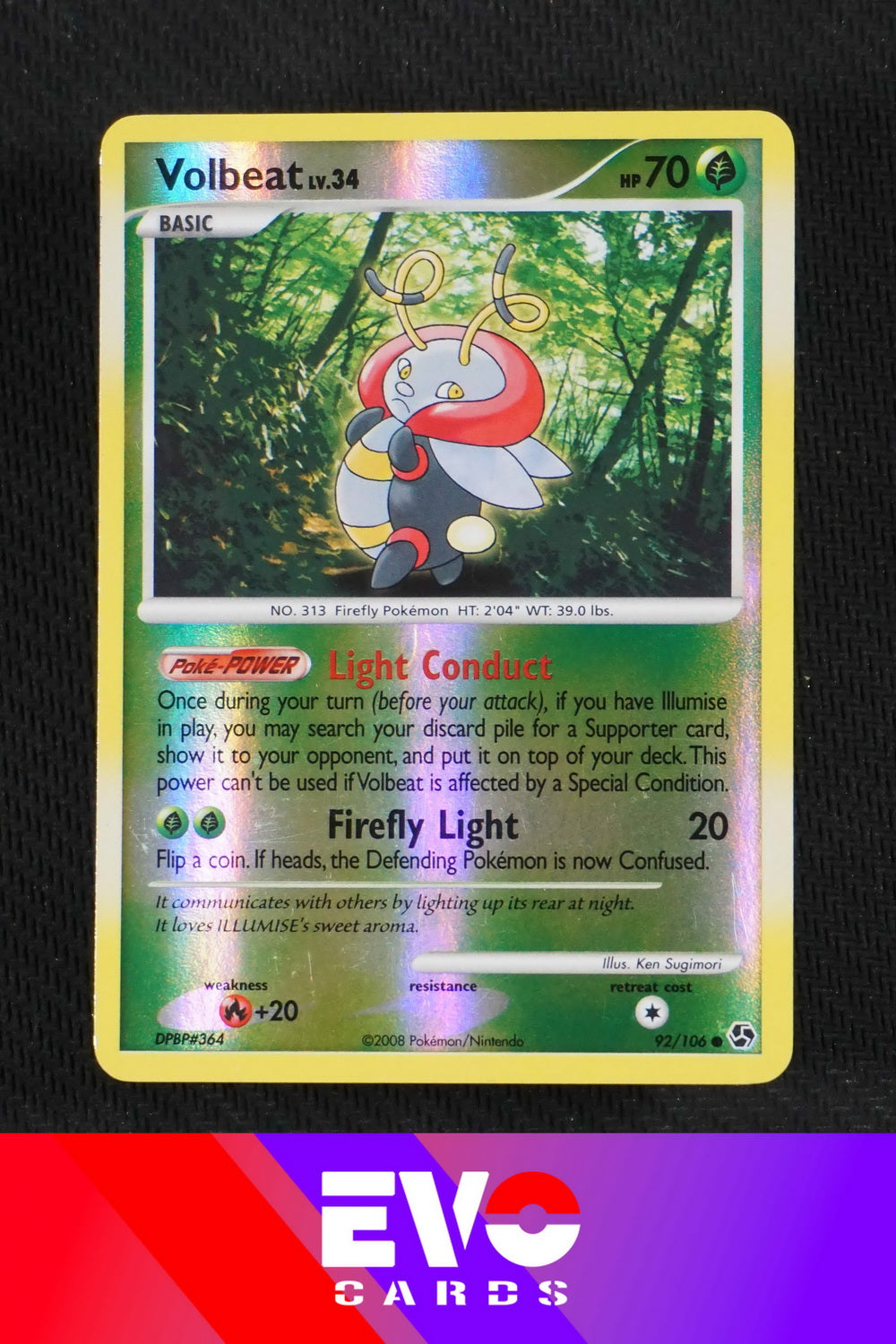 volbeat pokemon card Volbeat 92/106 Great Encounters - Reverse Holo