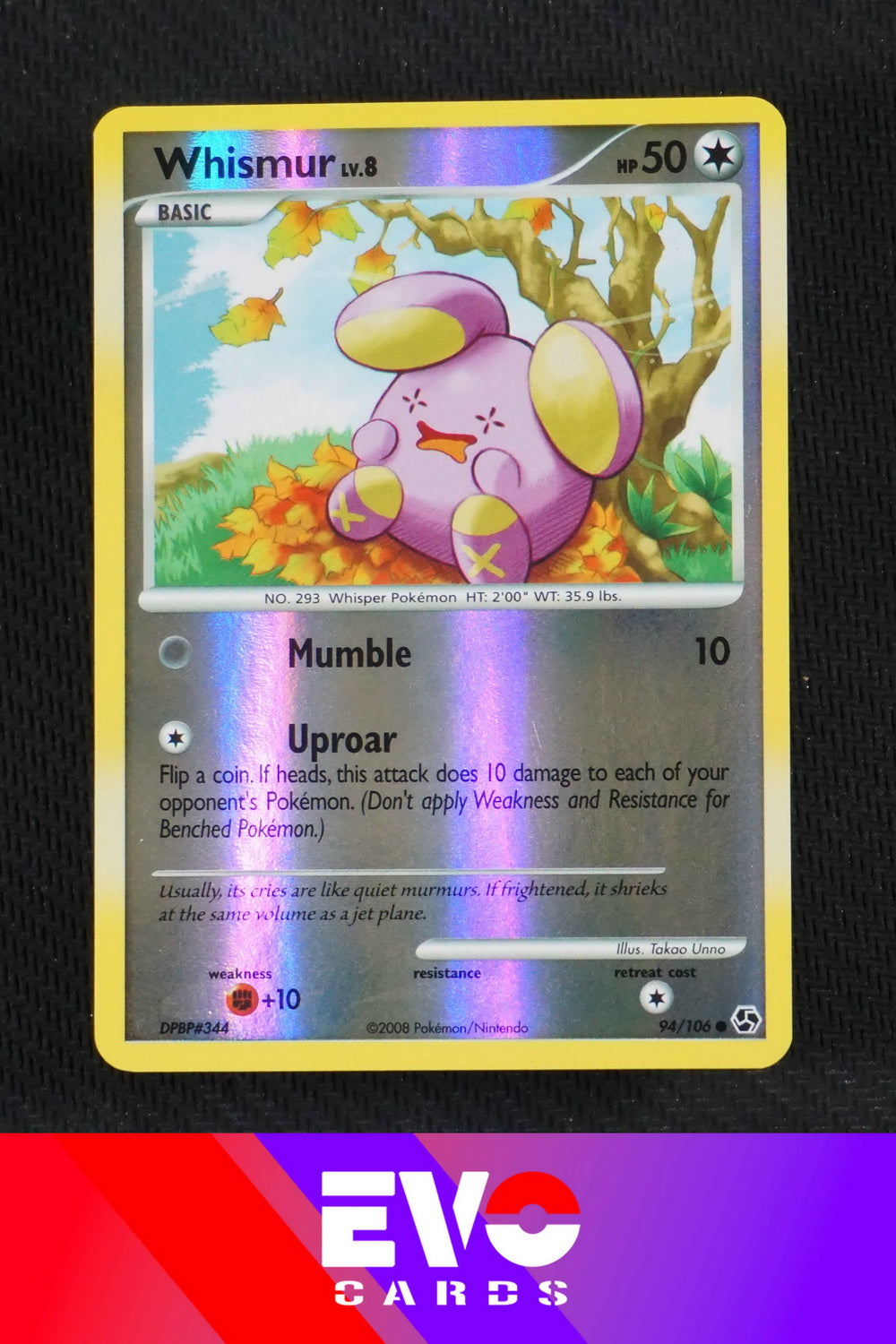 Whismur 94/106 - Great Encounters - Reverse Holo - Excellent