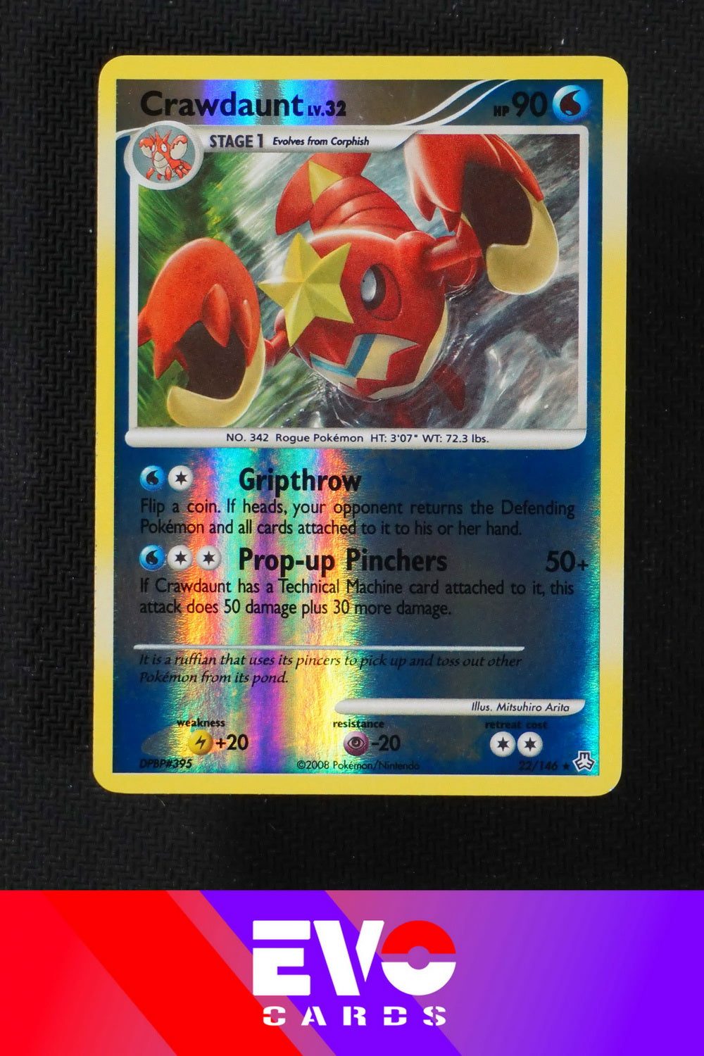 Crawdaunt 22/146 - Legends Awakened - Reverse Holo - Excellent