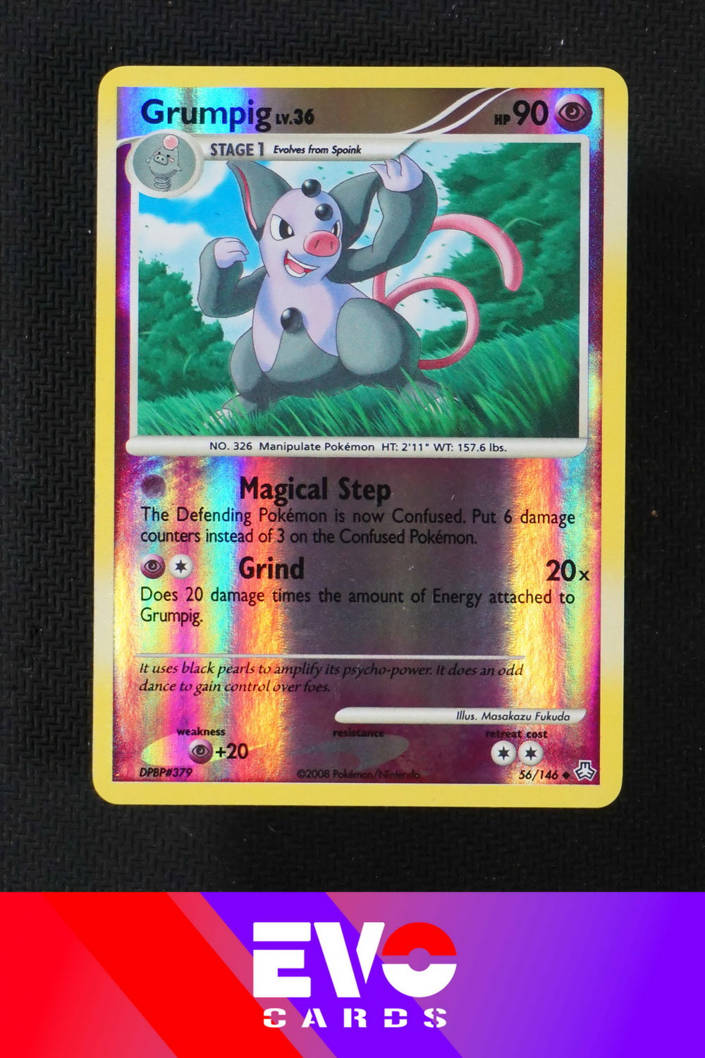 Grumpig 56/146 - Legends Awakened - Reverse Holo - Excellent