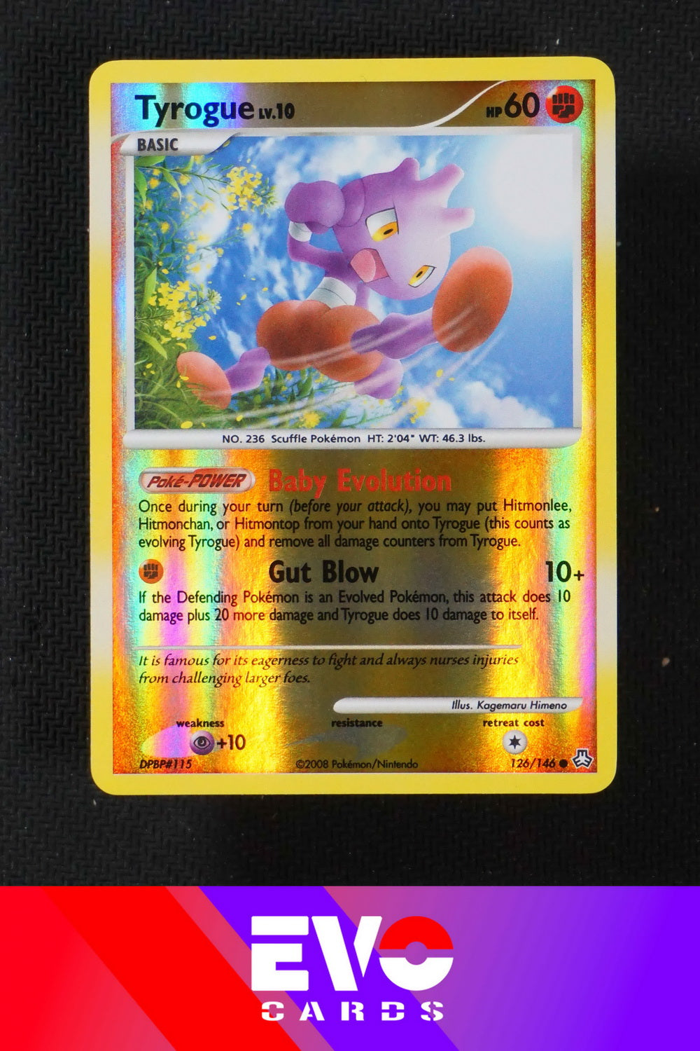 Tyrogue 126/146 - Legends Awakened - Reverse Holo - Excellent