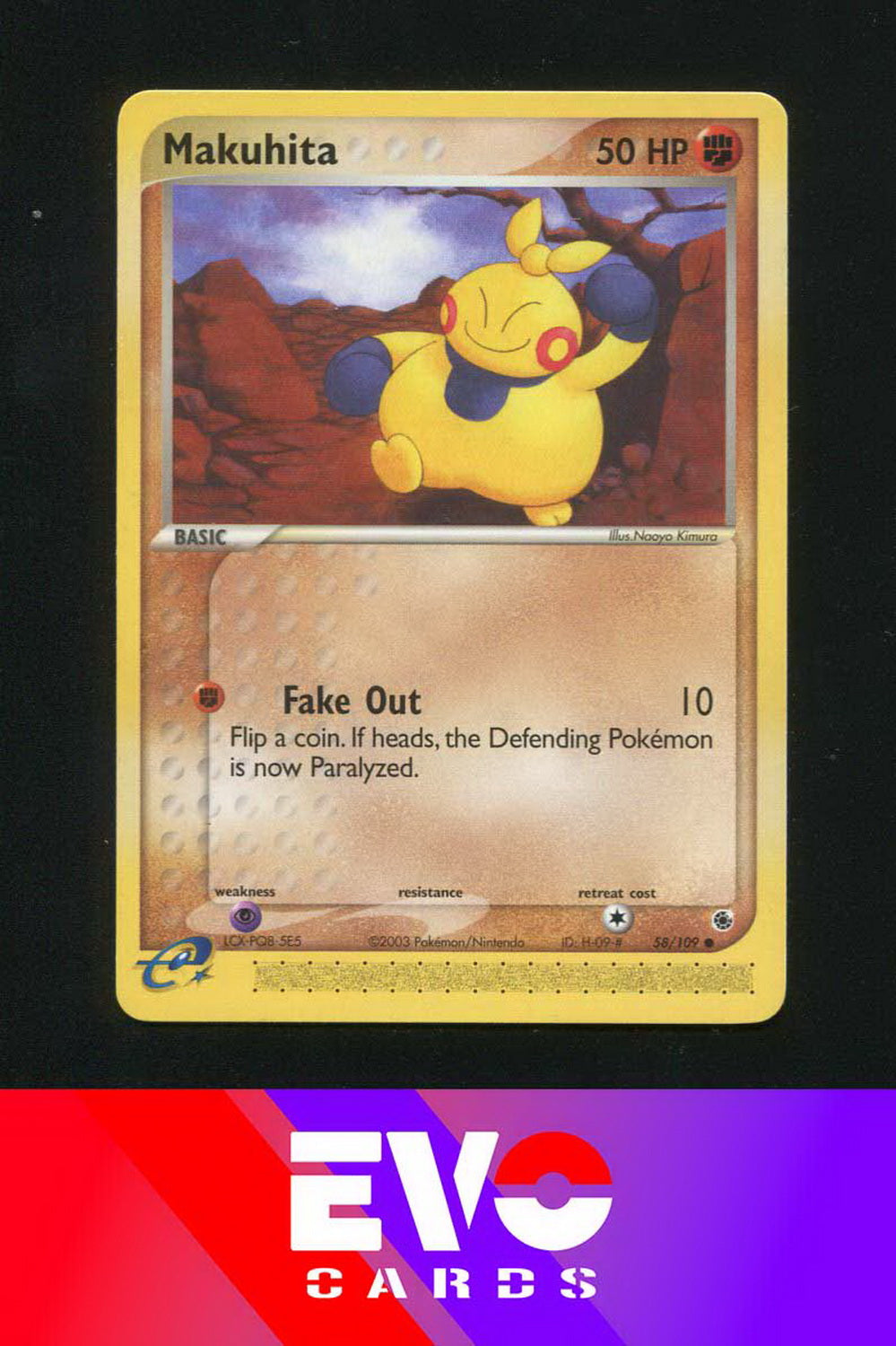 makuhita pokemon card Makuhita 58/109 - ex Ruby & Sapphire