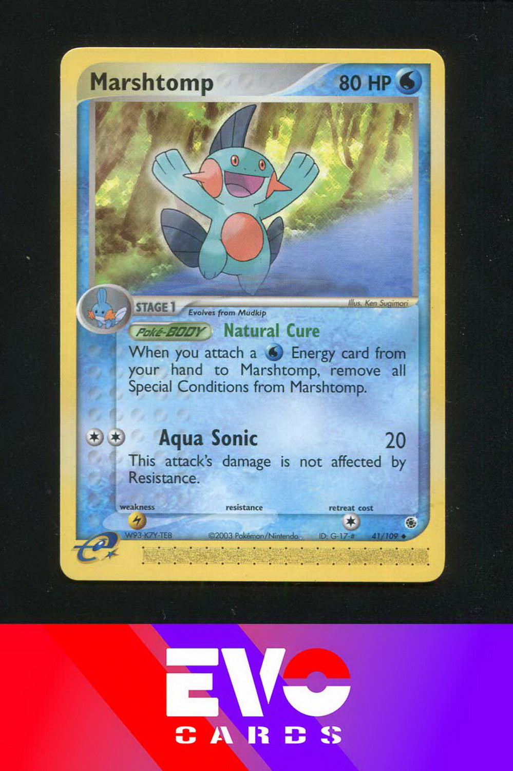 Marshtomp 41/109 - ex Ruby & Sapphire - Near Mint