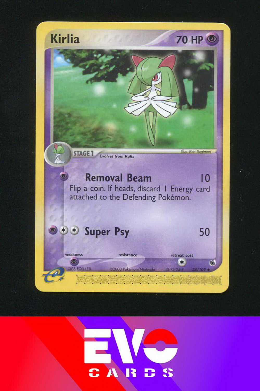Kirlia 34/109 - ex Ruby & Sapphire - Near Mint Kirlia 34/109 - ex Ruby & Sapphire - Near Mint