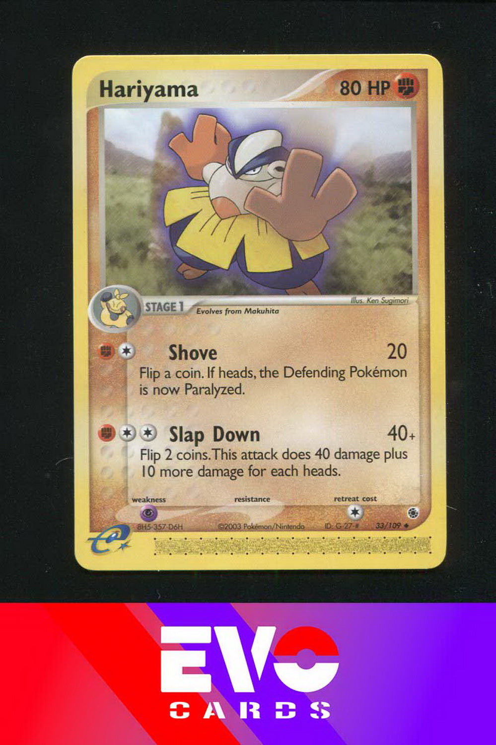 Hariyama 33/109 - ex Ruby & Sapphire - Near Mint