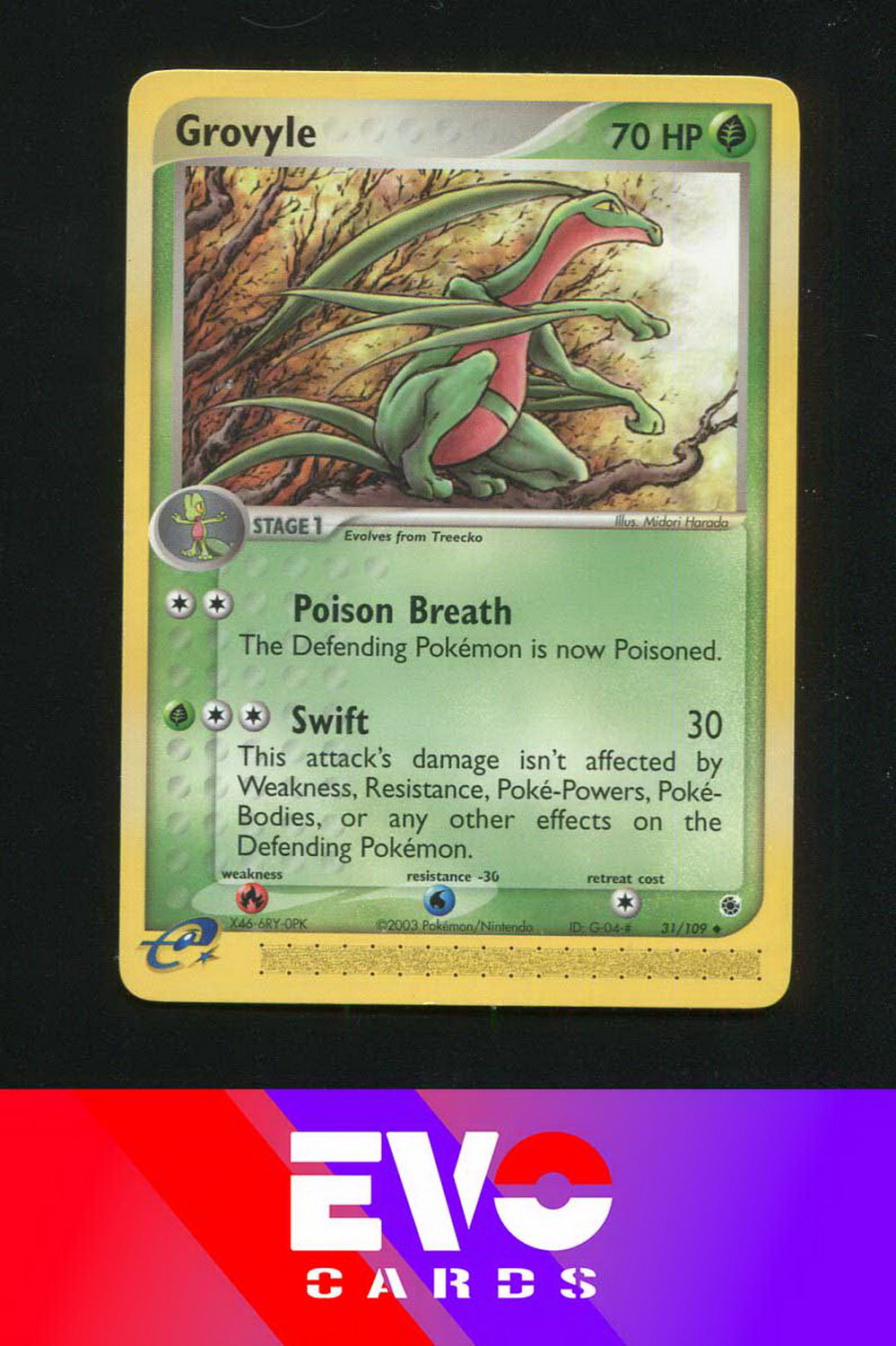 pokemon grovyle card Grovyle 31/109 - ex Ruby & Sapphire