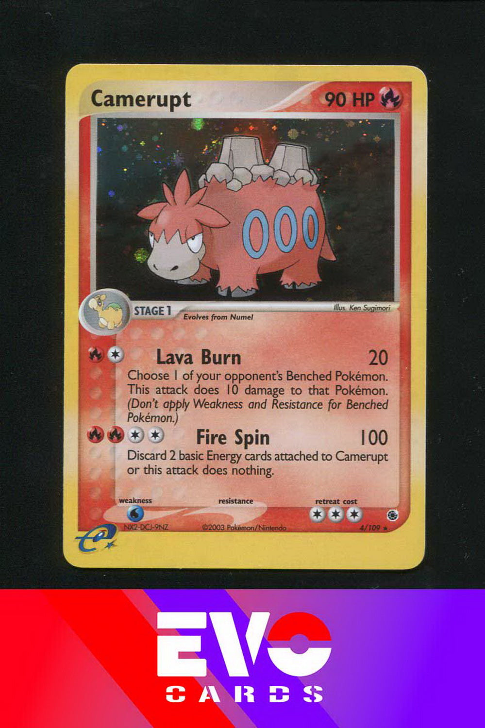 Camerupt 4/109 - ex Ruby & Sapphire - Holo (NEEDS BACK) - Near Mint