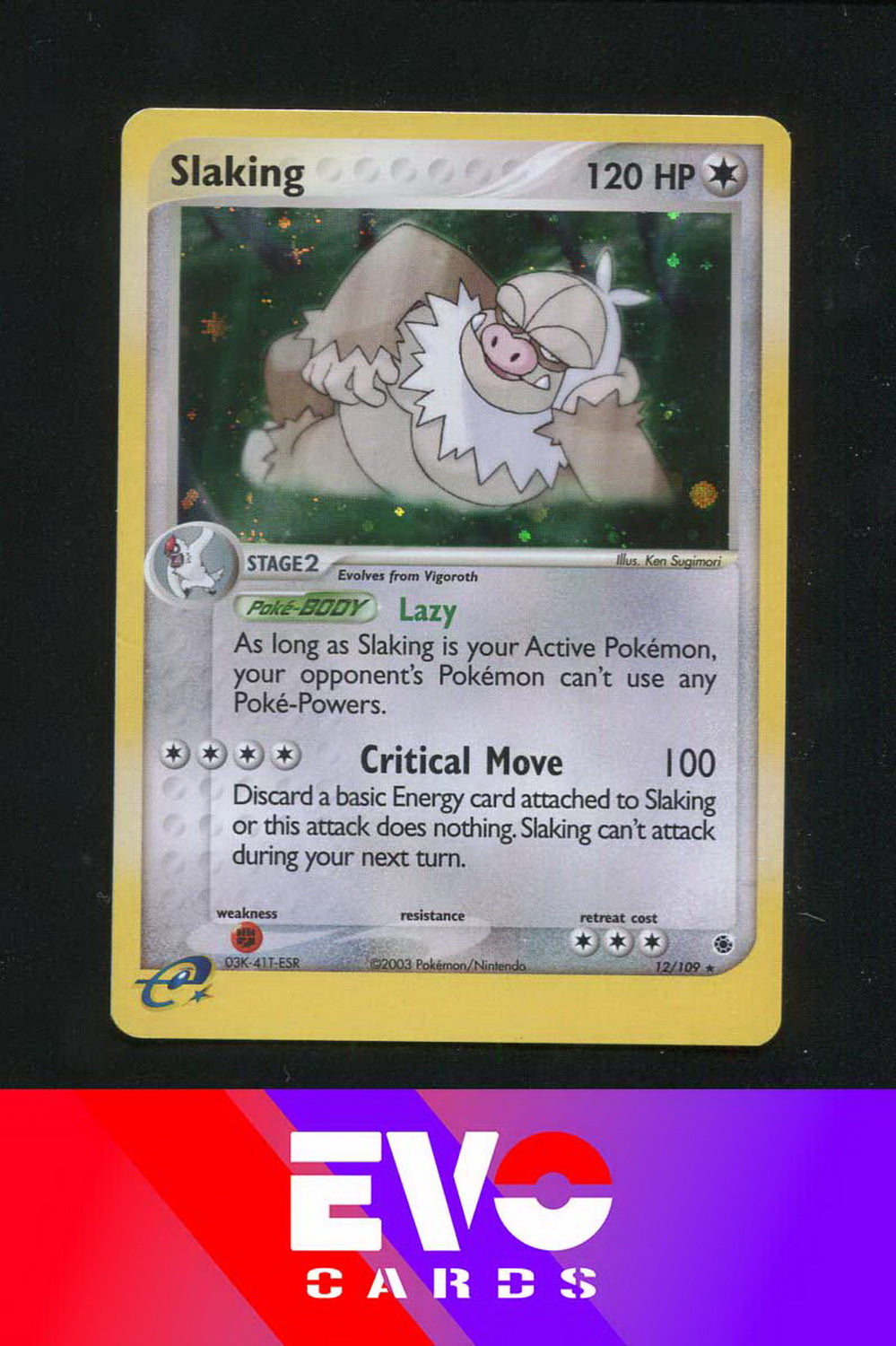 pokemon slaking card Slaking 12/109 - ex Ruby & Sapphire - Holo