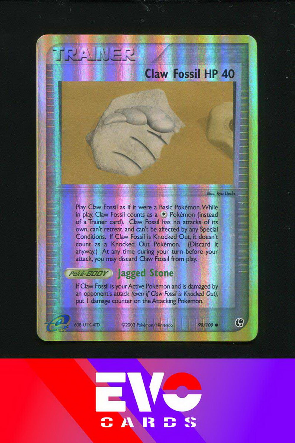 Claw Fossil HP 40 90/100 - ex Sandstorm - Reverse Holo - Excellent