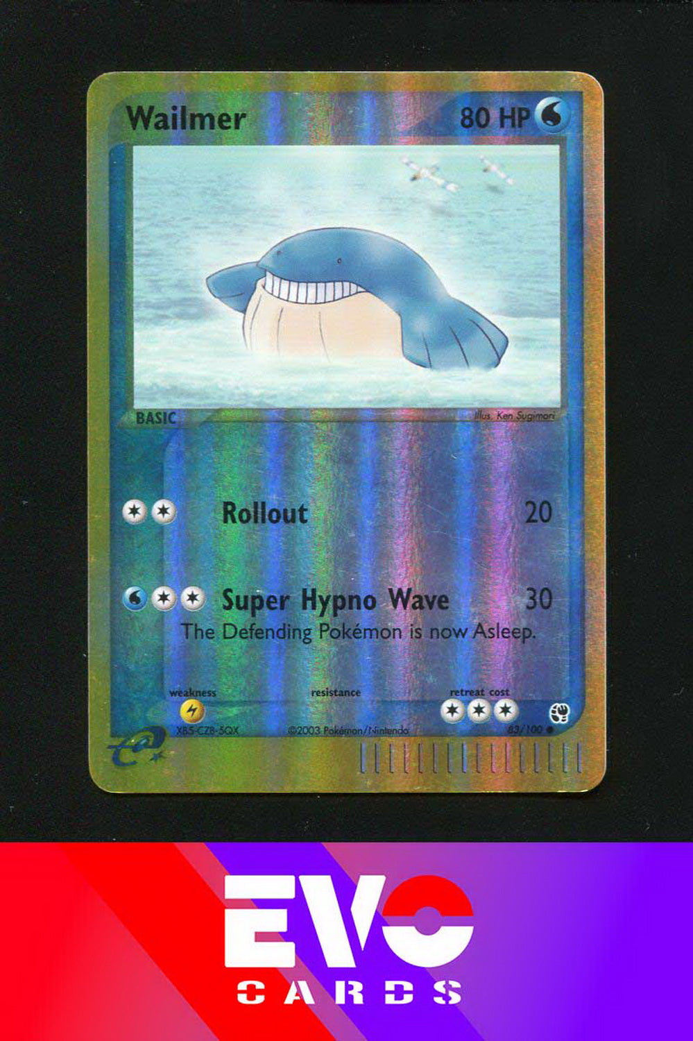 Wailmer 83/100 - ex Sandstorm - Reverse Holo - Excellent