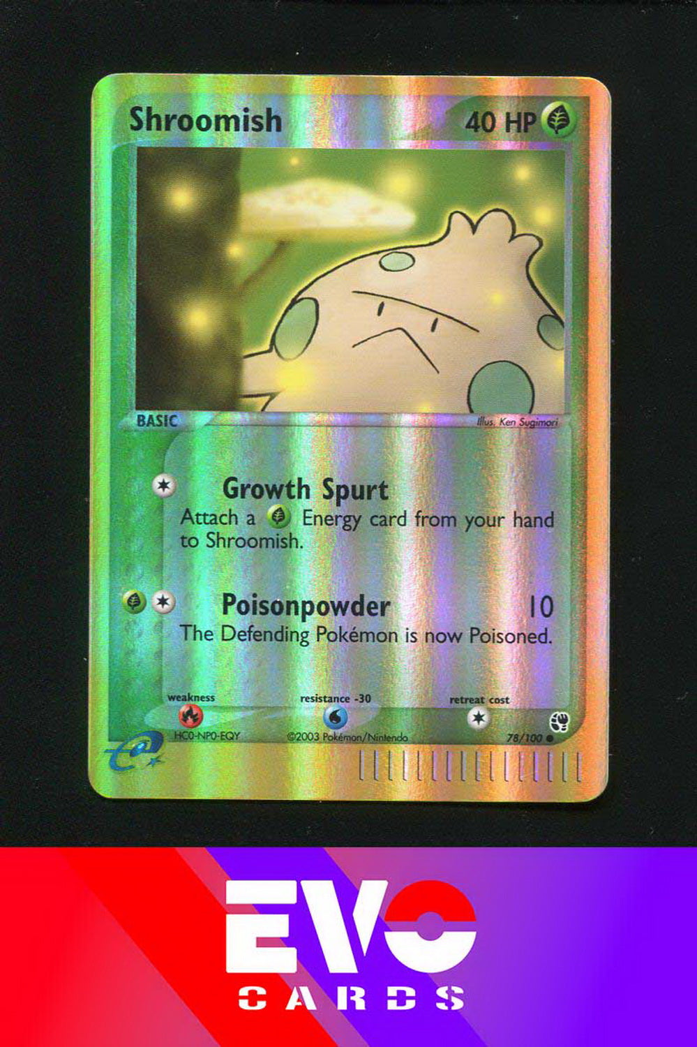 Shroomish 78/100 - ex Sandstorm - Reverse Holo - Excellent