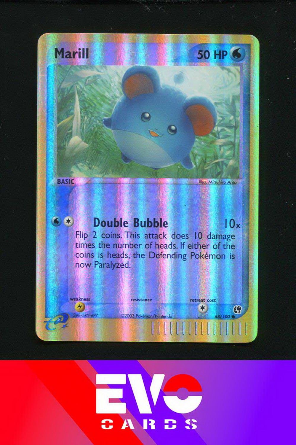 Marill 68/100 - ex Sandstorm - Reverse Holo - Excellent