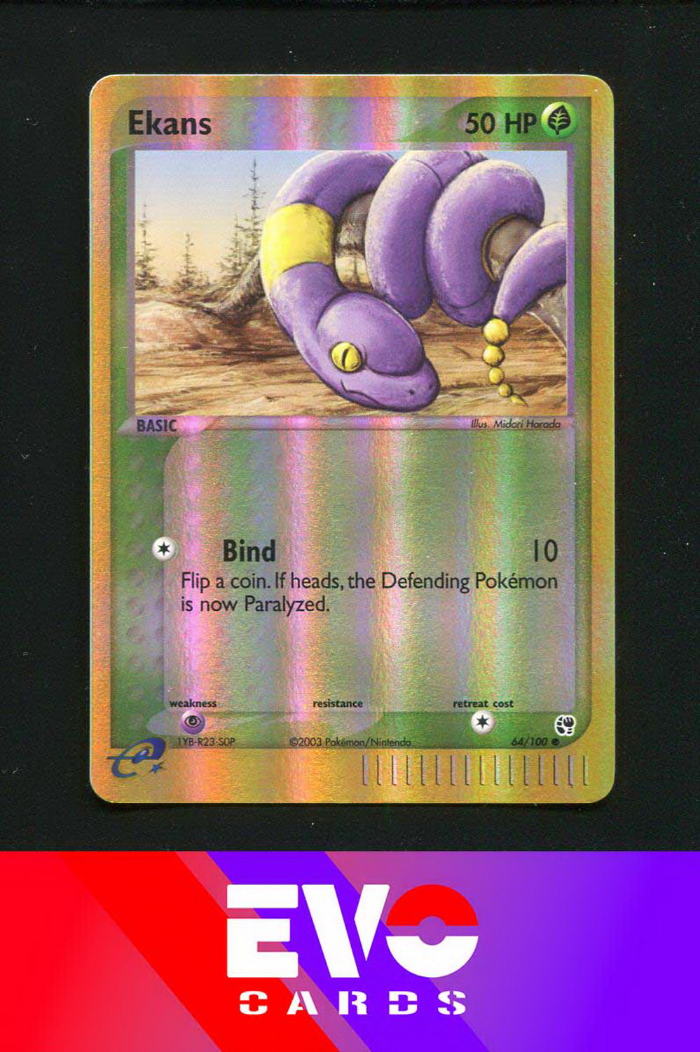 Ekans 64/100 - ex Sandstorm - Reverse Holo - Excellent