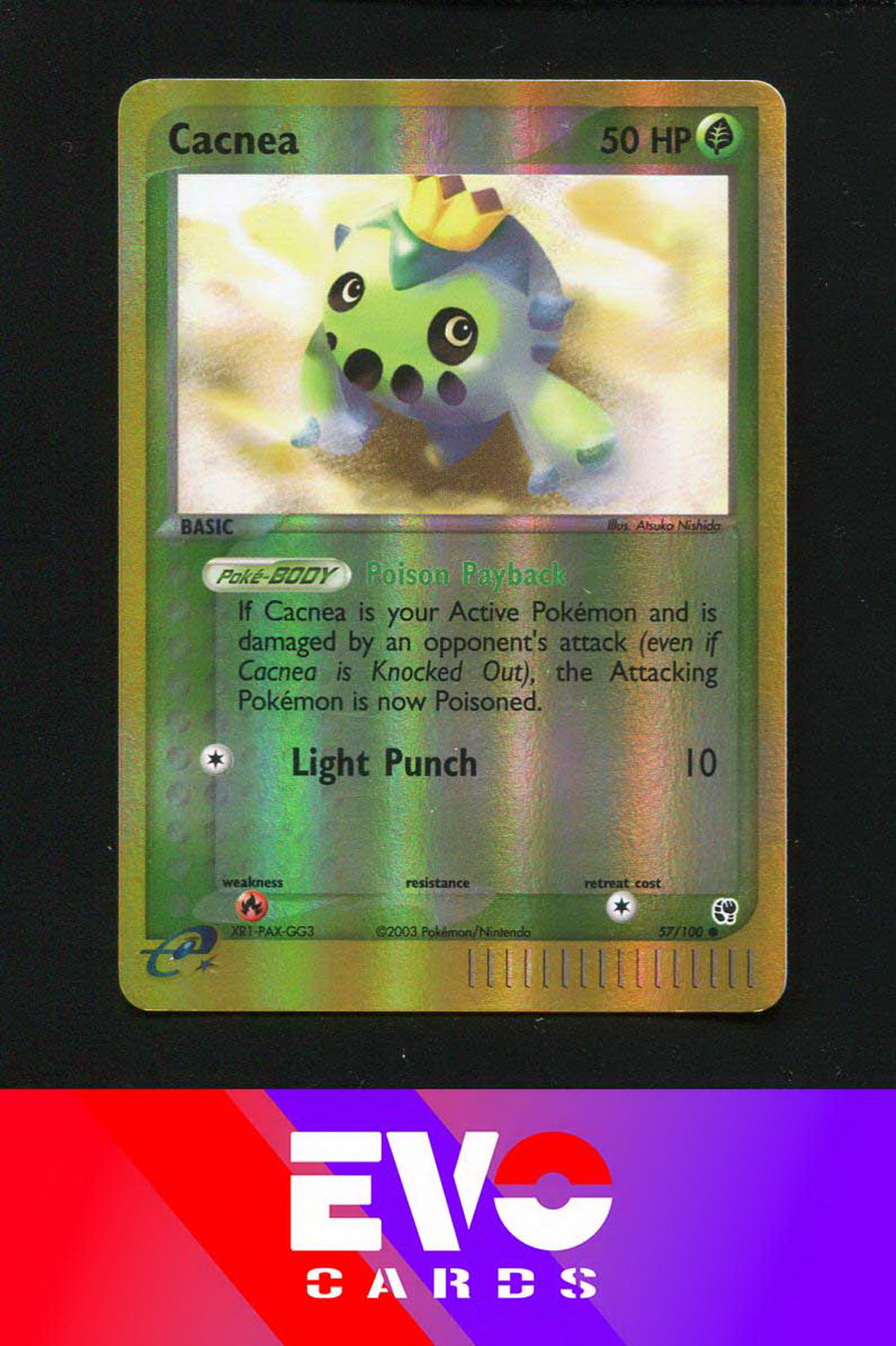 Cacnea 57/100 - ex Sandstorm - Reverse Holo - Excellent