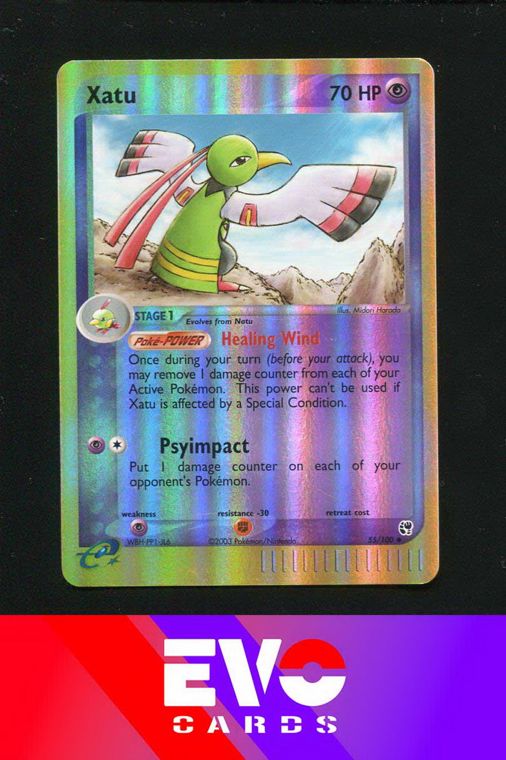 Xatu 55/100 - ex Sandstorm - Reverse Holo - Excellent Xatu 55/100 - ex Sandstorm - Reverse Holo - Excellent