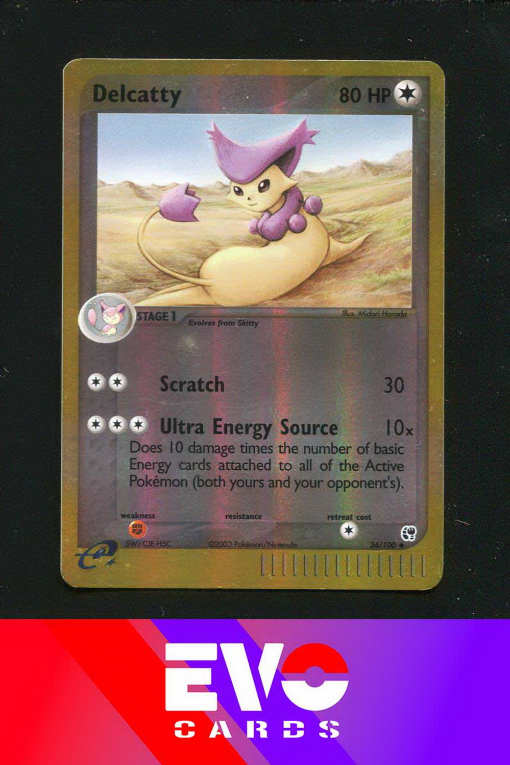 Delcatty 34/100 - ex Sandstorm - Reverse Holo - Excellent