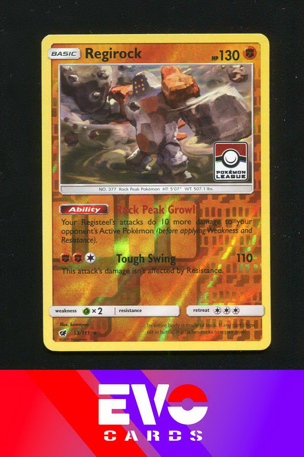 regirock pokemon card Regirock 53/111 - League Promo