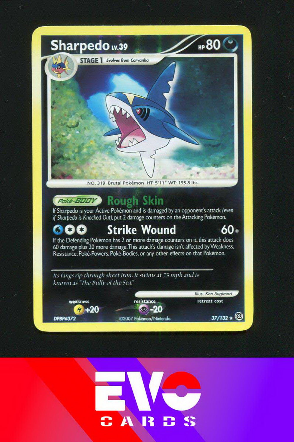 Sharpedo 37/132 - Secret Wonders - Reverse Holo - Excellent