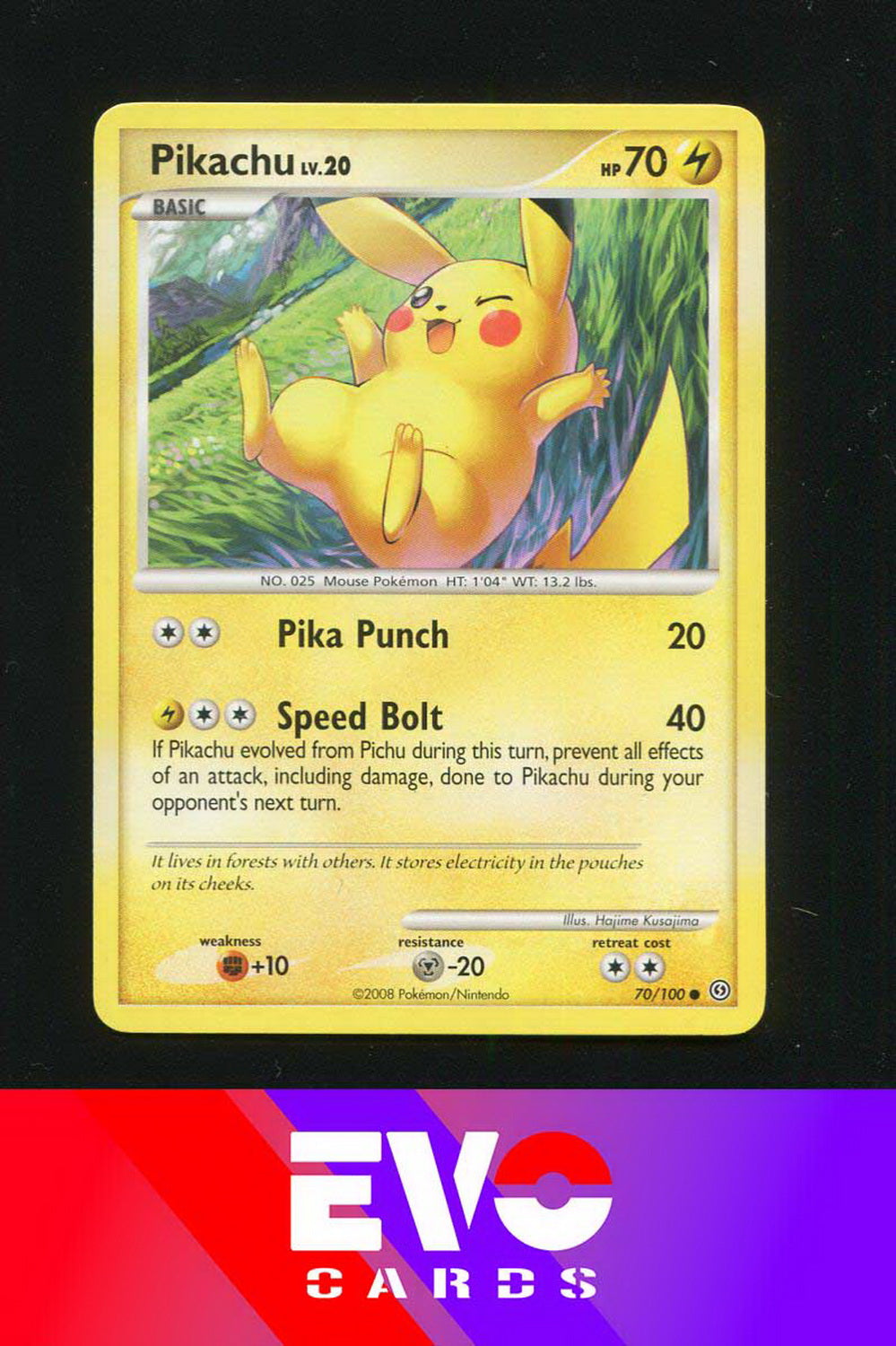pikachu pokemon card 70 hp Pikachu 70/100 - Stormfront