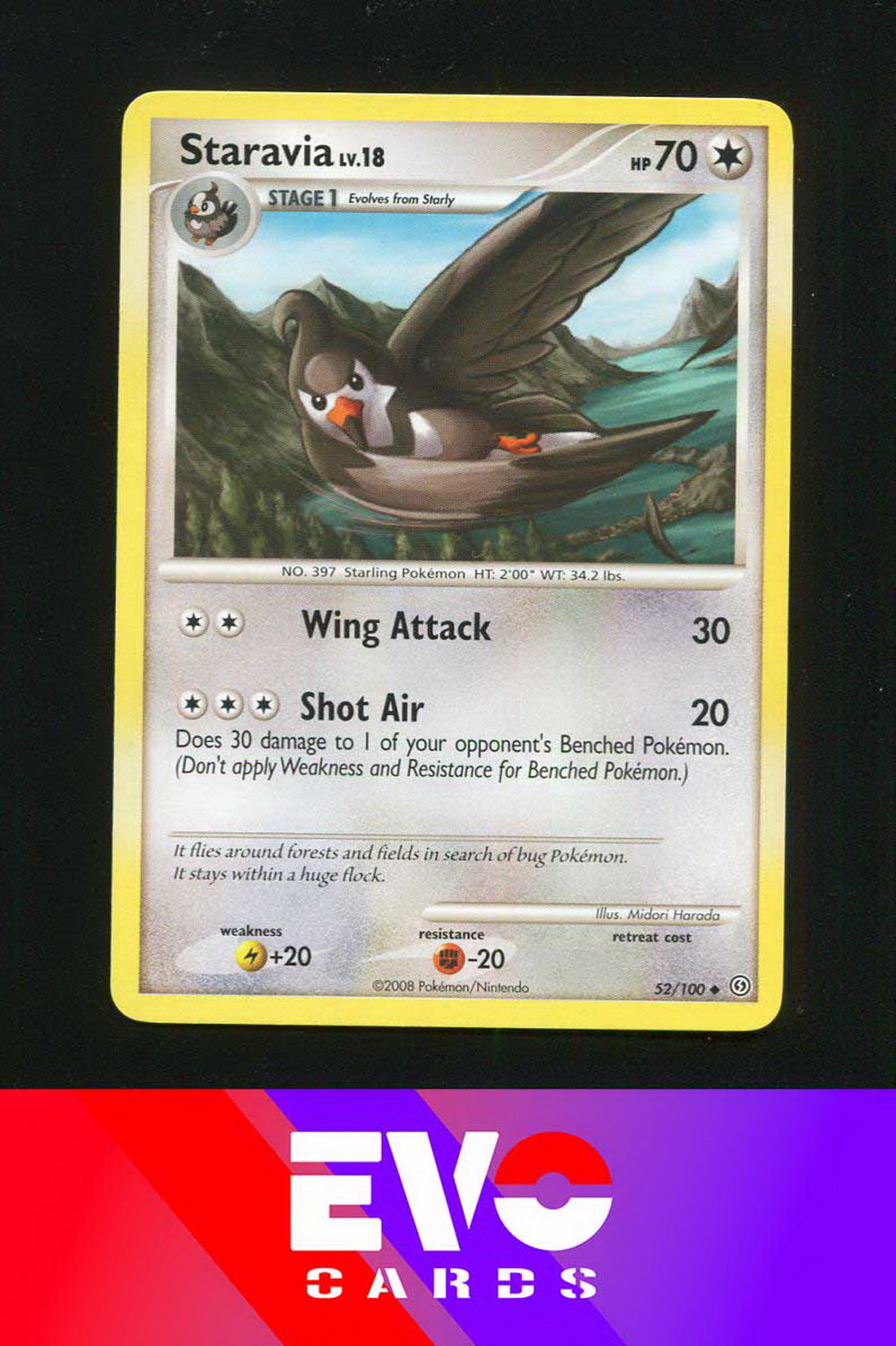 pokemon staravia card Staravia 52/100 - Stormfront