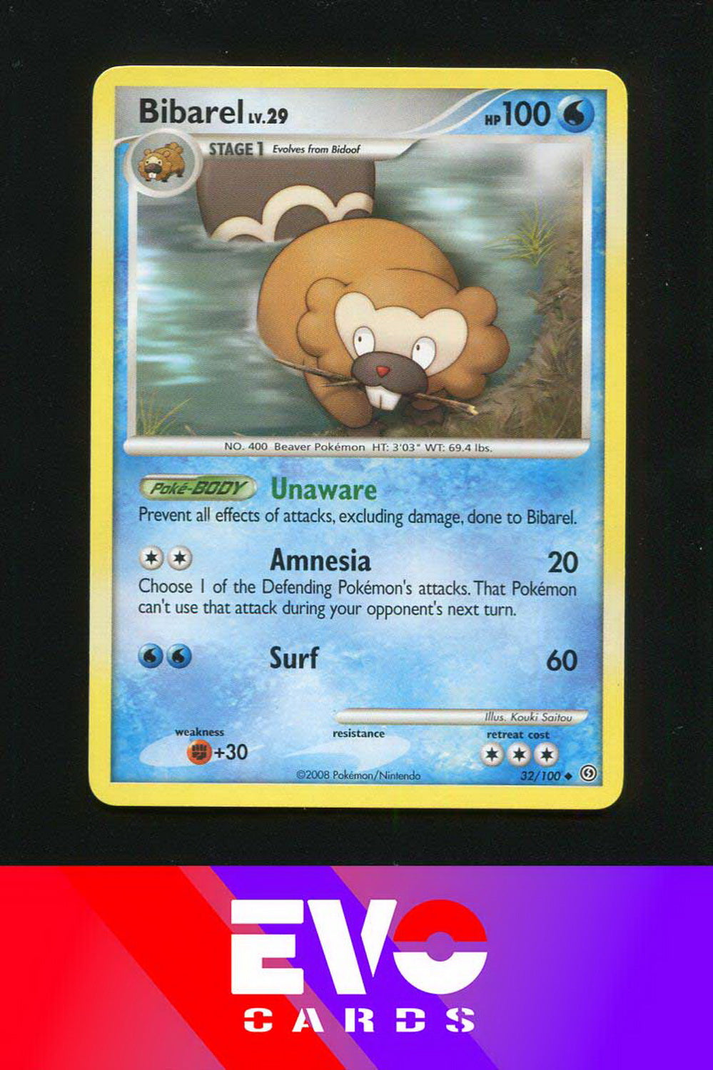 Bibarel 32/100 - Stormfront - Excellent