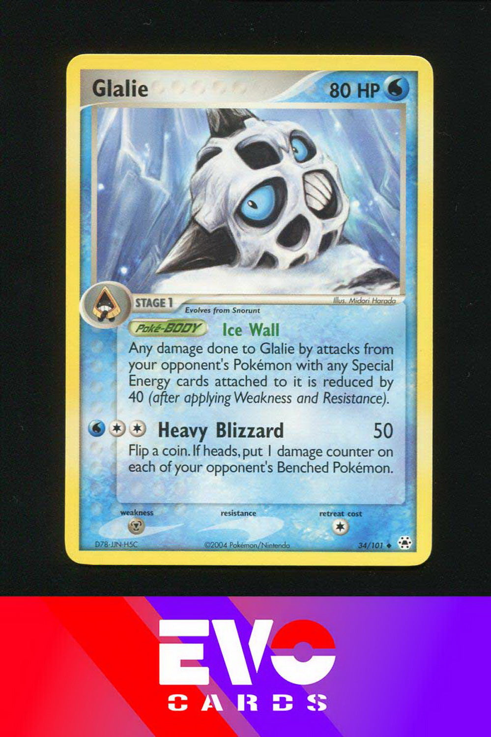 Glalie 34/101 - Ex Hidden Legends - Near Mint