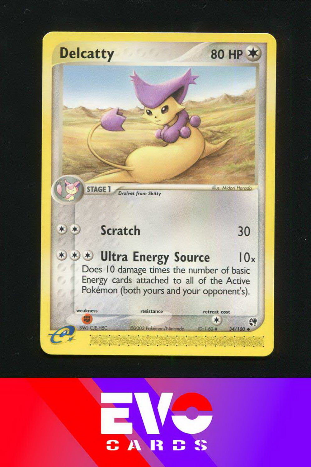 delcatty pokemon card Delcatty 34/100 - ex Sandstorm