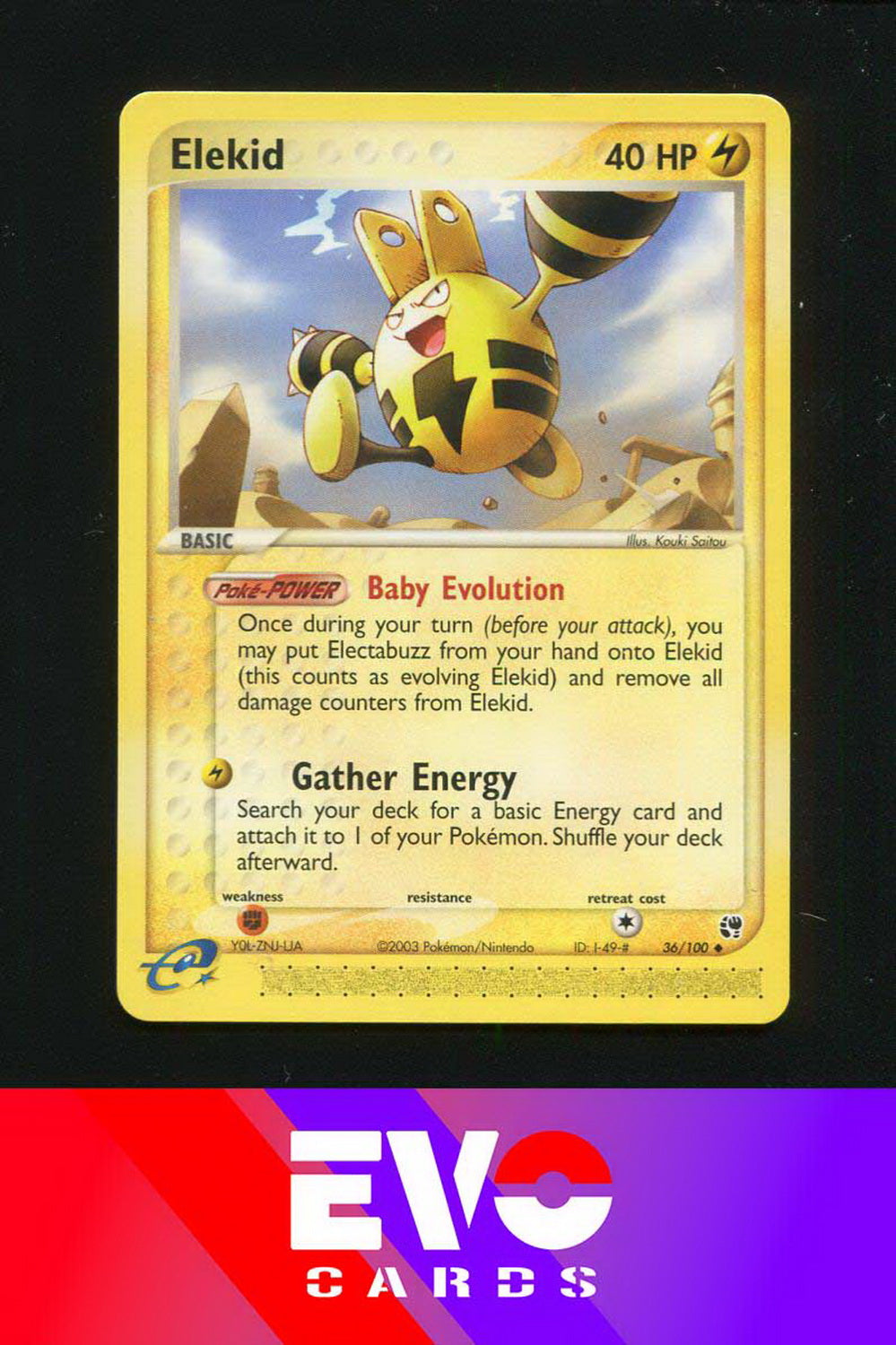pokemon elekid card Elekid 36/100 - ex Sandstorm