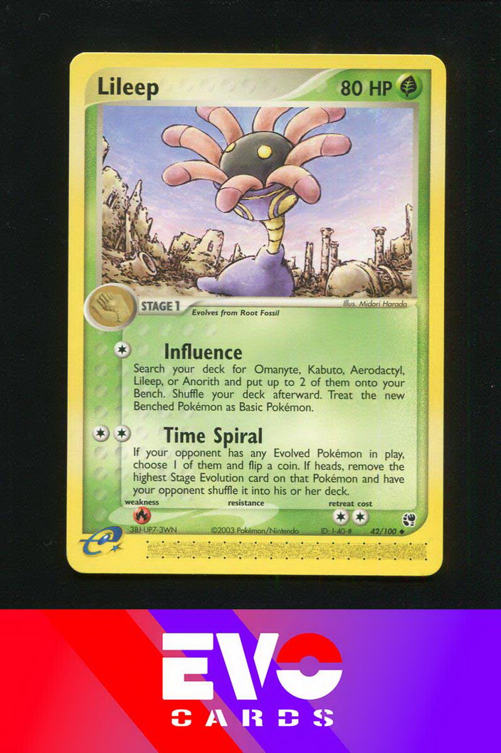 Lileep 42/100 - ex Sandstorm - Near Mint