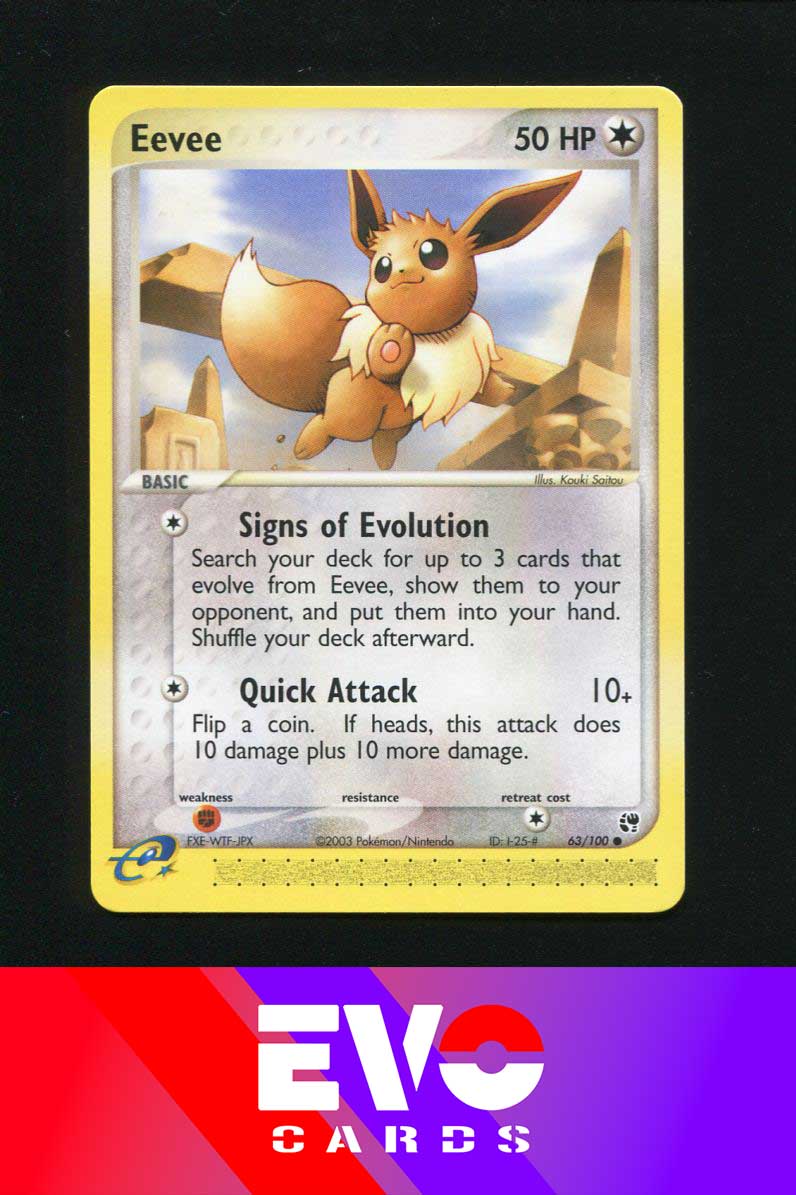 eevee pokemon card ex Eevee 63/100 - ex Sandstorm