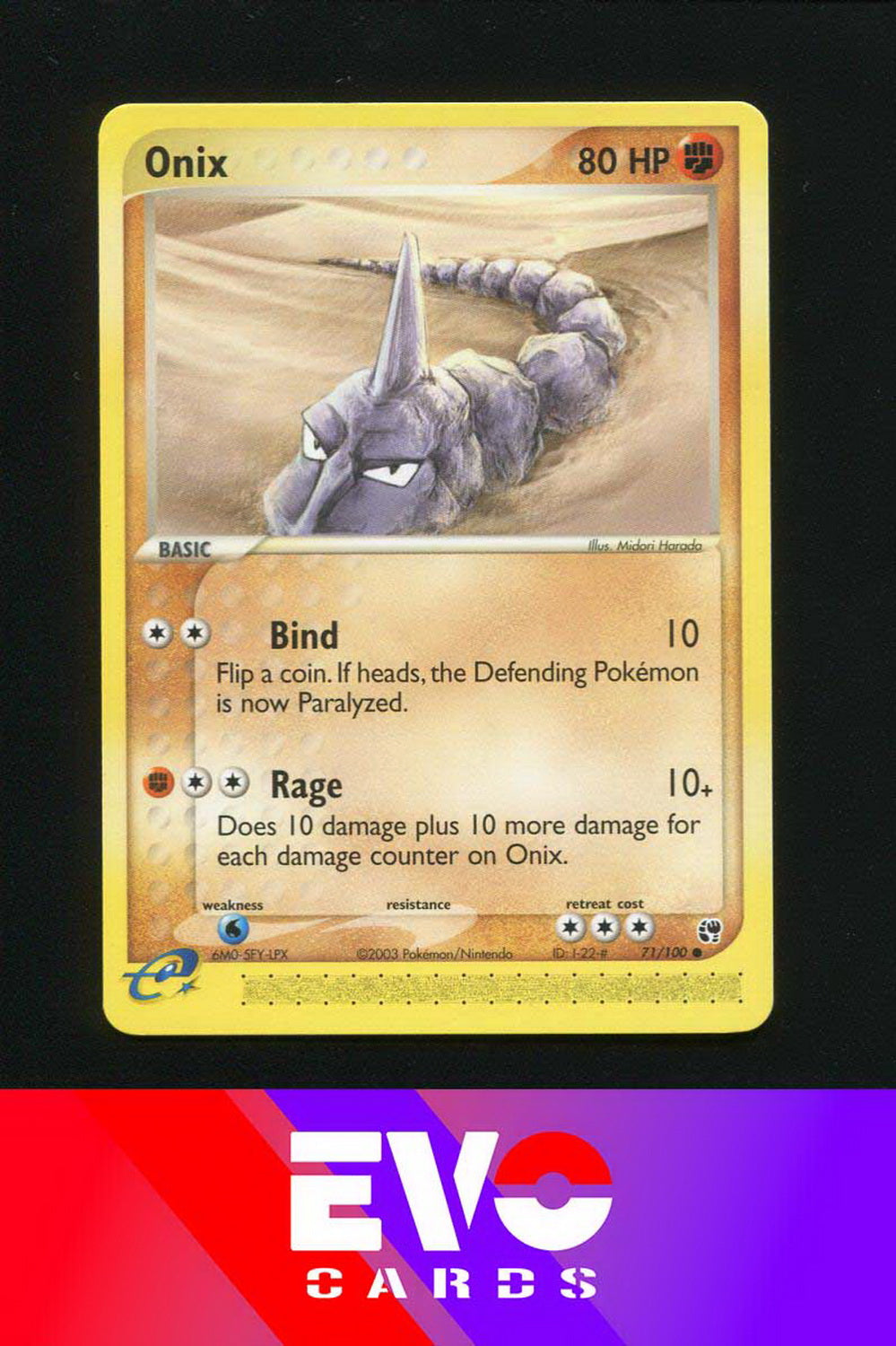onix basic pokemon card value Onix 71/100 - ex Sandstorm