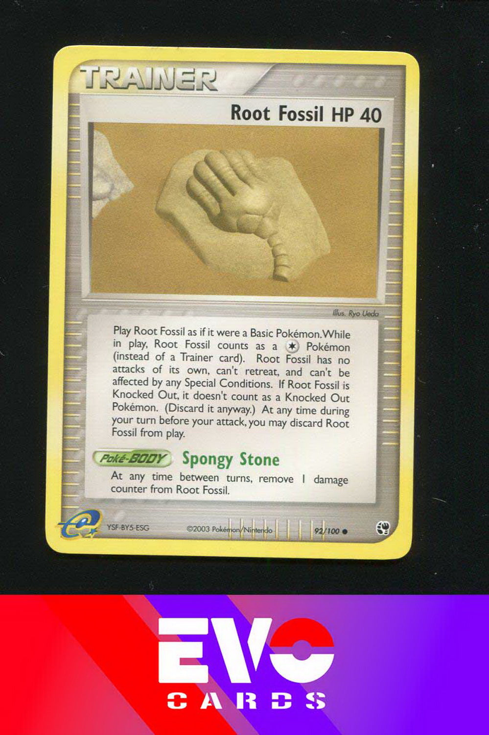 Root Fossil HP 40 92/100 - ex Sandstorm - Near Mint