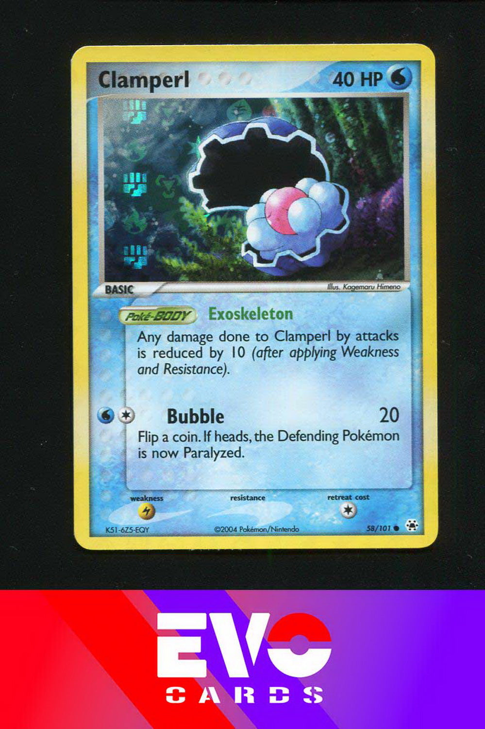 Clamperl 58/101 - ex Hidden Legends - Reverse Holo - Excellent