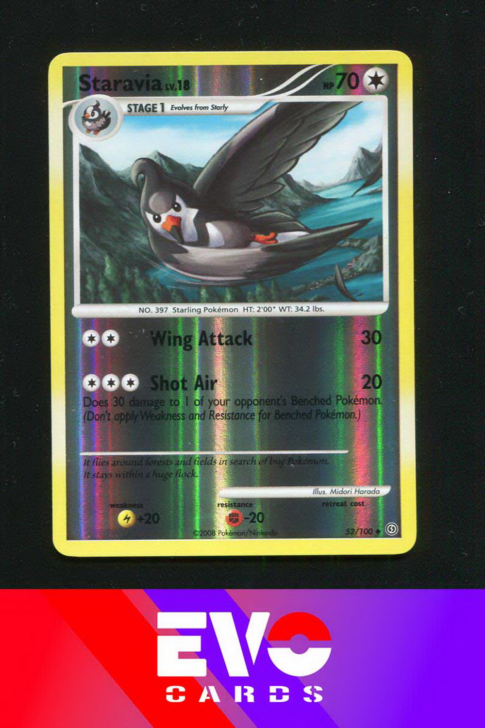 pokemon staravia card Staravia 52/100 - Stormfront - Reverse Holo