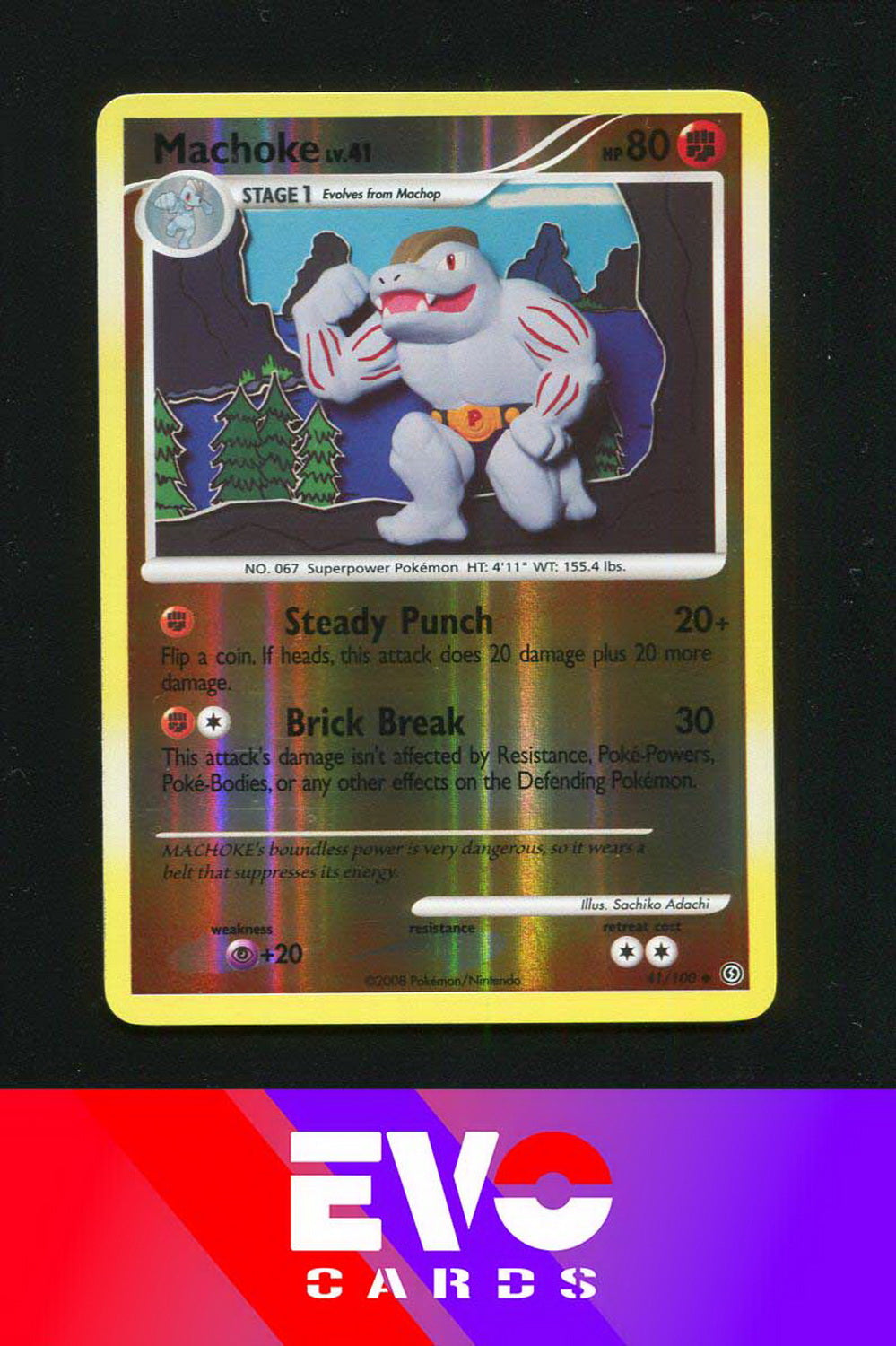 Machoke 41/100 - Stormfront - Reverse Holo - Excellent