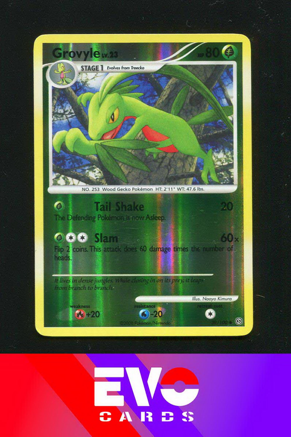 Grovyle 39/100 - Stormfront - Reverse Holo - Excellent