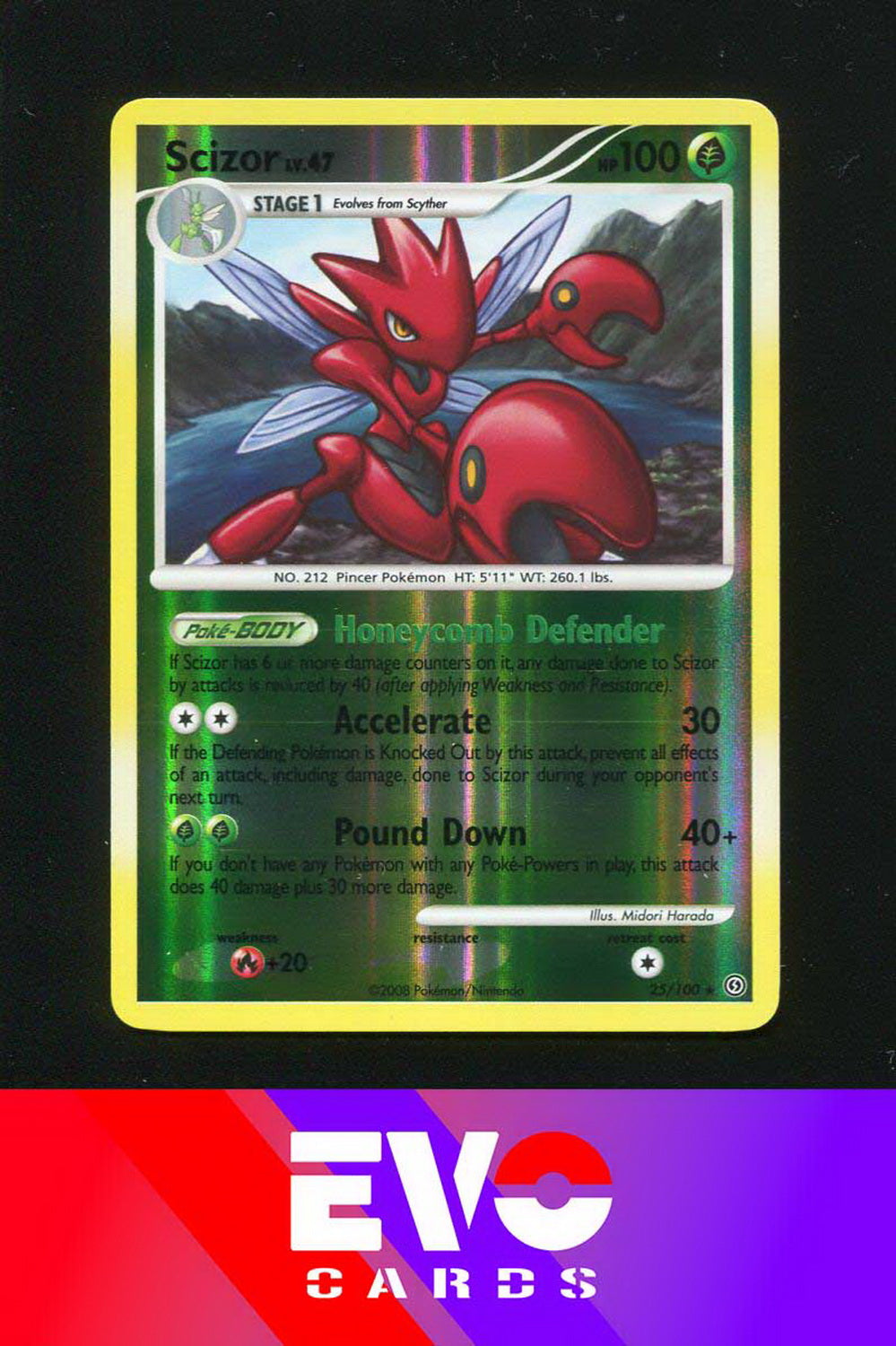 Scizor 25/100 - Stormfront - Reverse Holo - Excellent