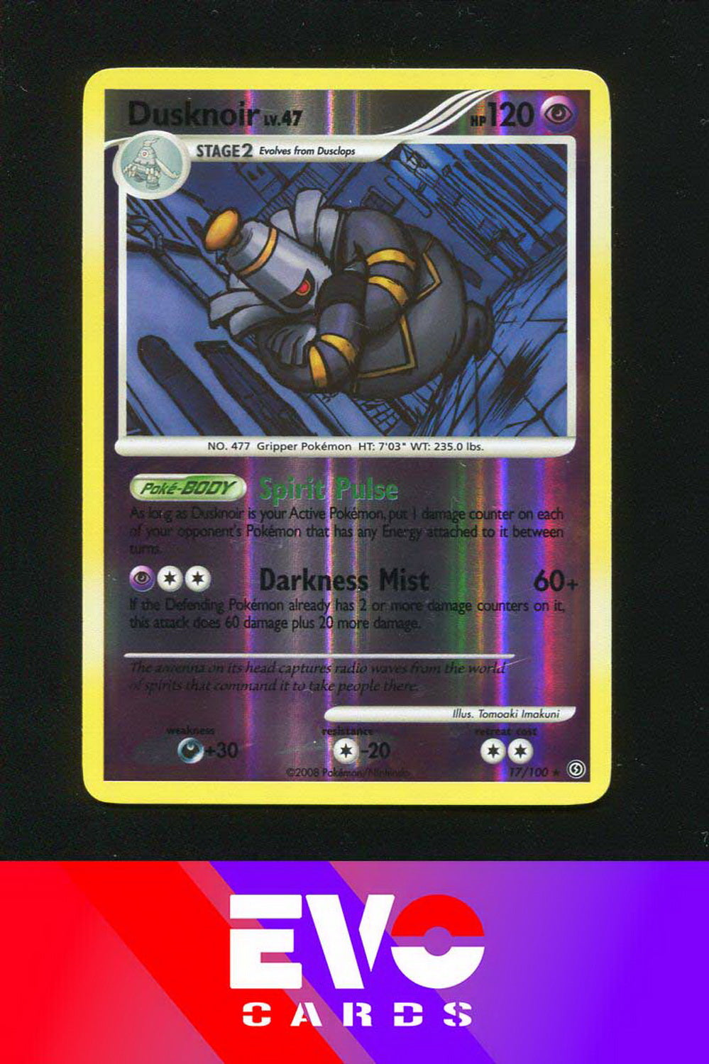 Dusknoir 17/100 - Stormfront - Reverse Holo - Excellent