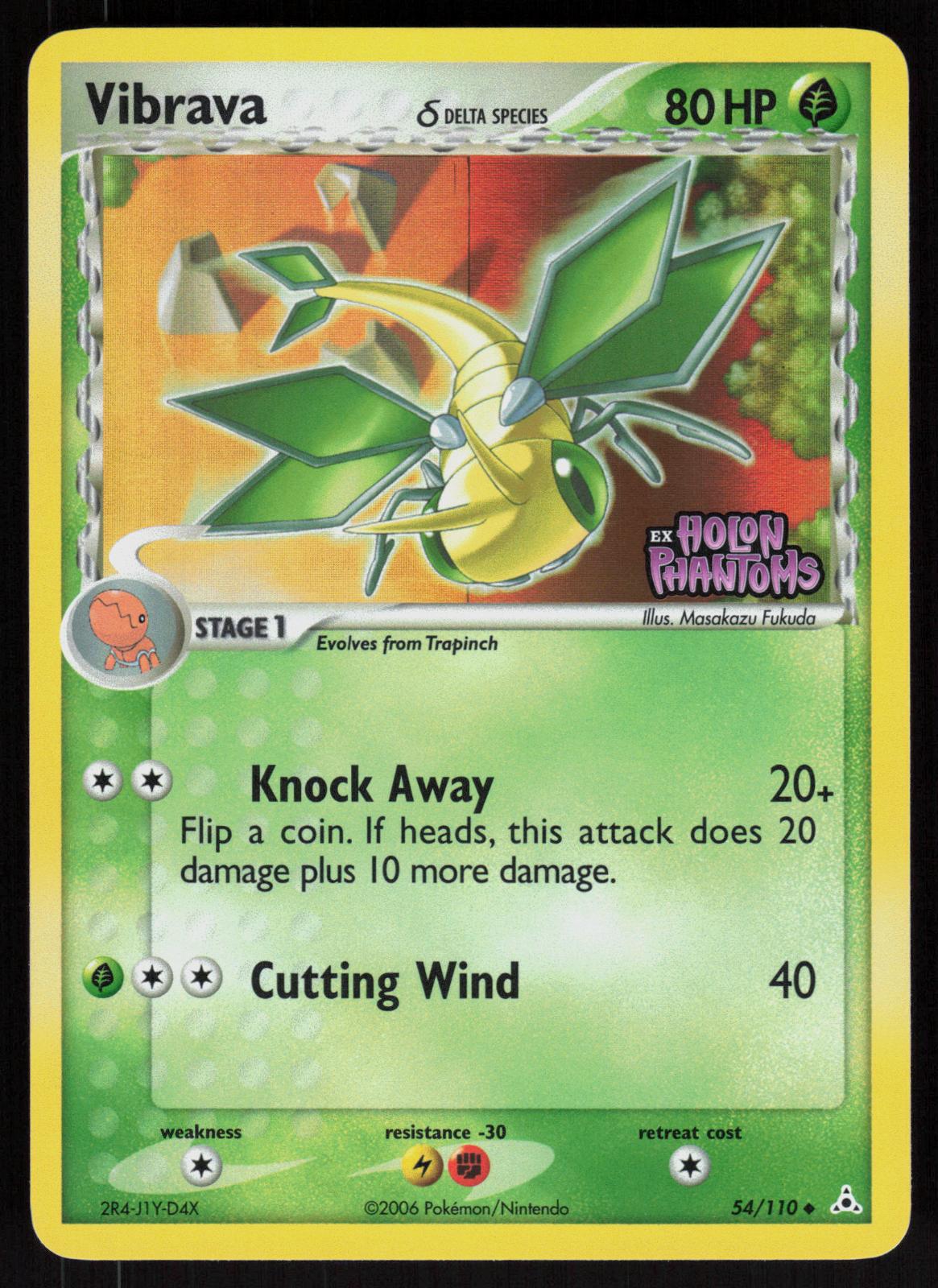 Pokemon Vibrava 54/110 Holon Phantoms Uncommon Reverse Holo Near Mint