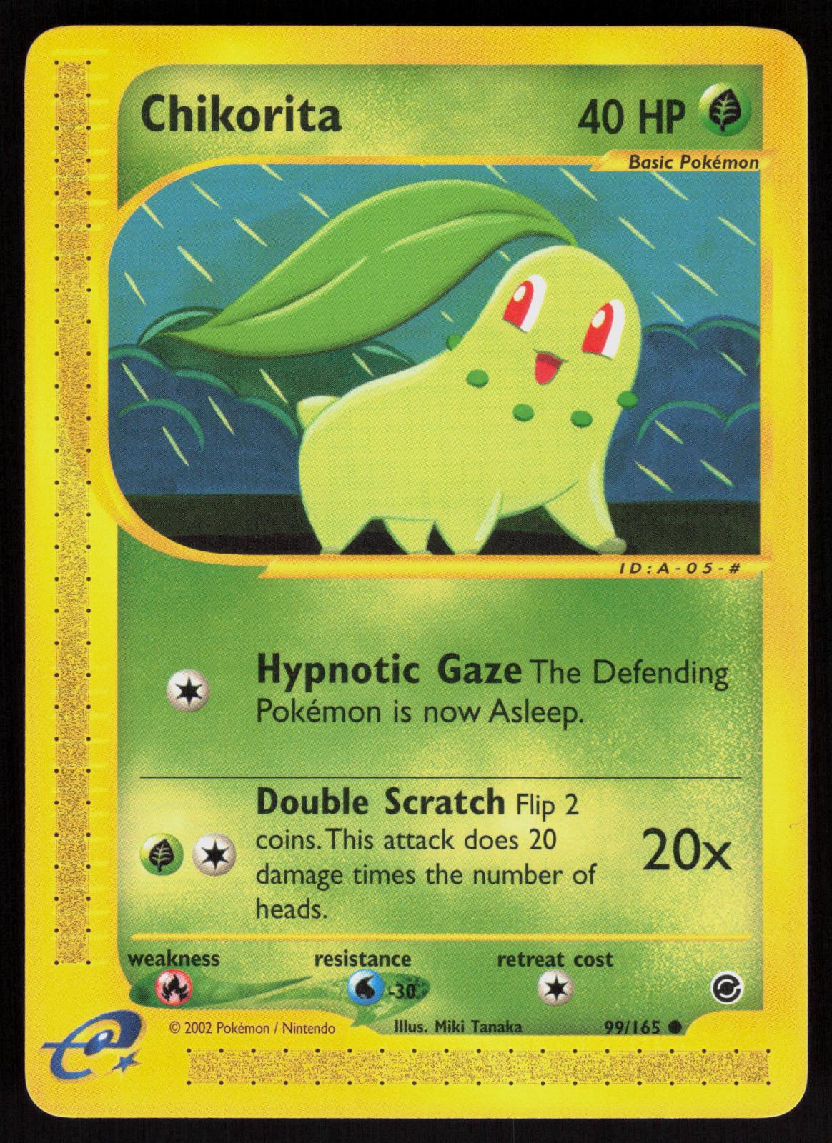 Pokemon Chikorita 99/165 Expedition Base Set Common Near Mint